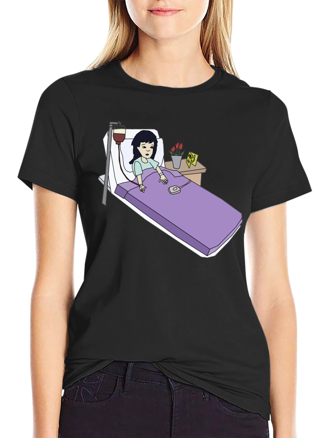 Daria Sick Day Graphic Tee - Black Cotton T-Shirt