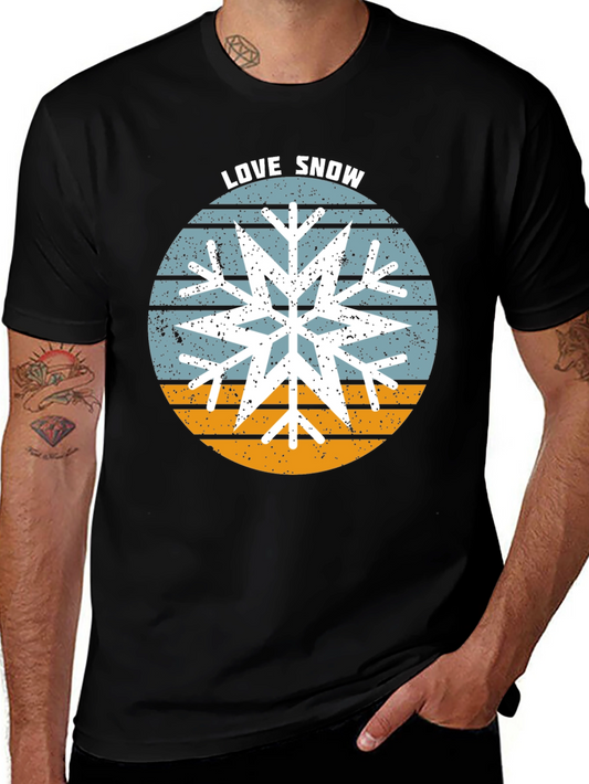 Love Snow Snowflake Graphic Tee - Black