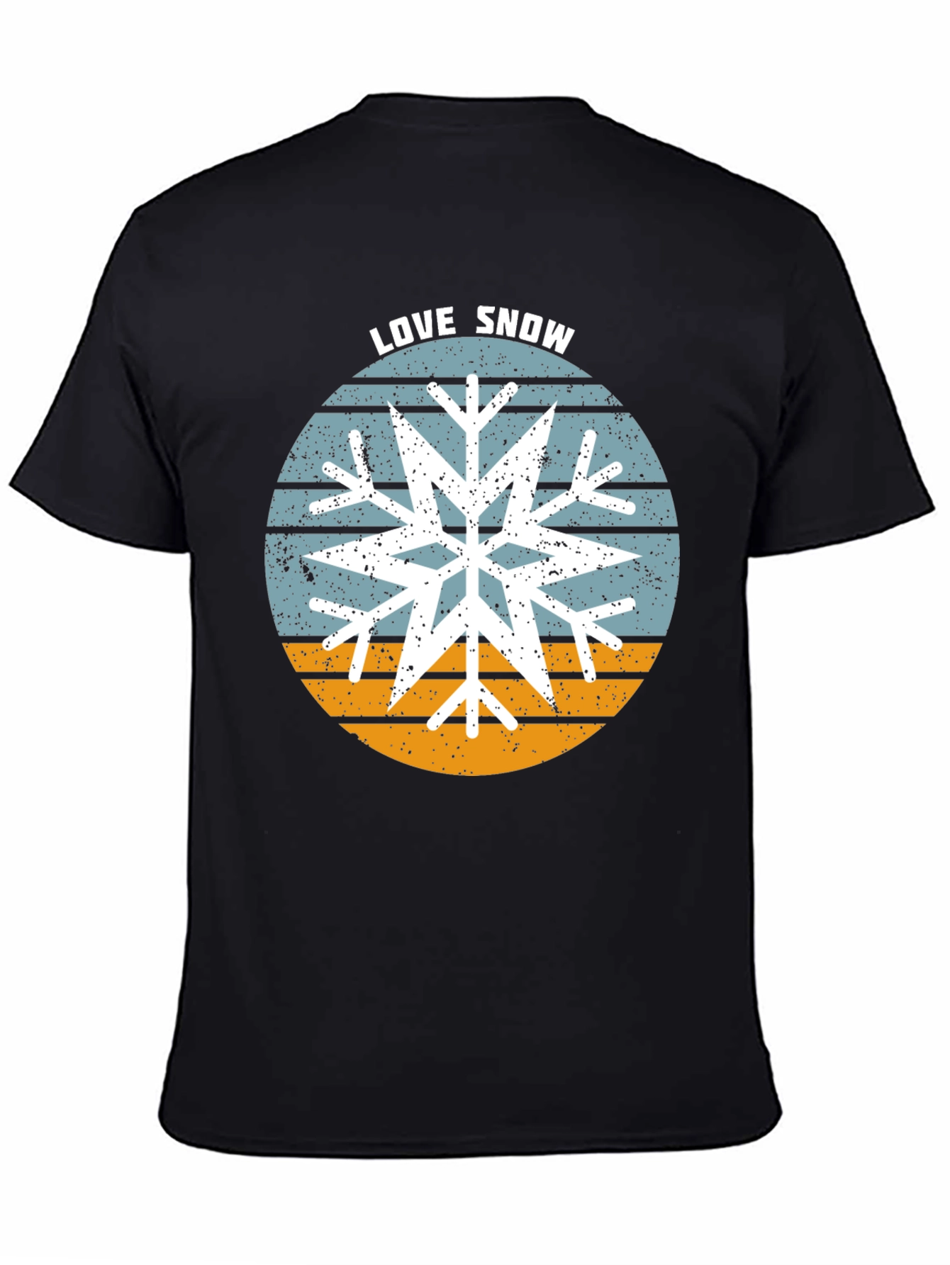 Love Snow Snowflake Graphic Tee - Black