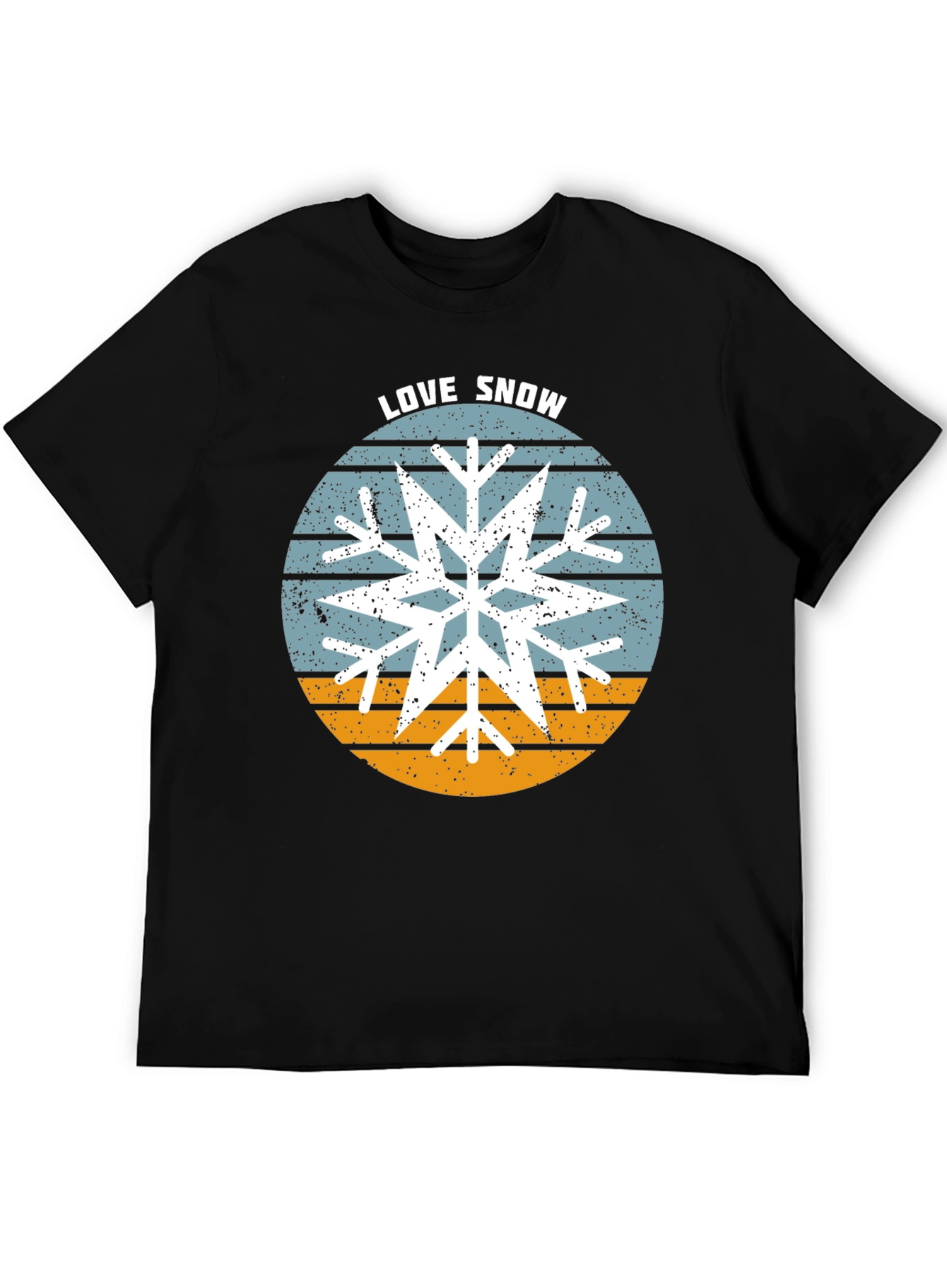 Love Snow Snowflake Graphic Tee - Black