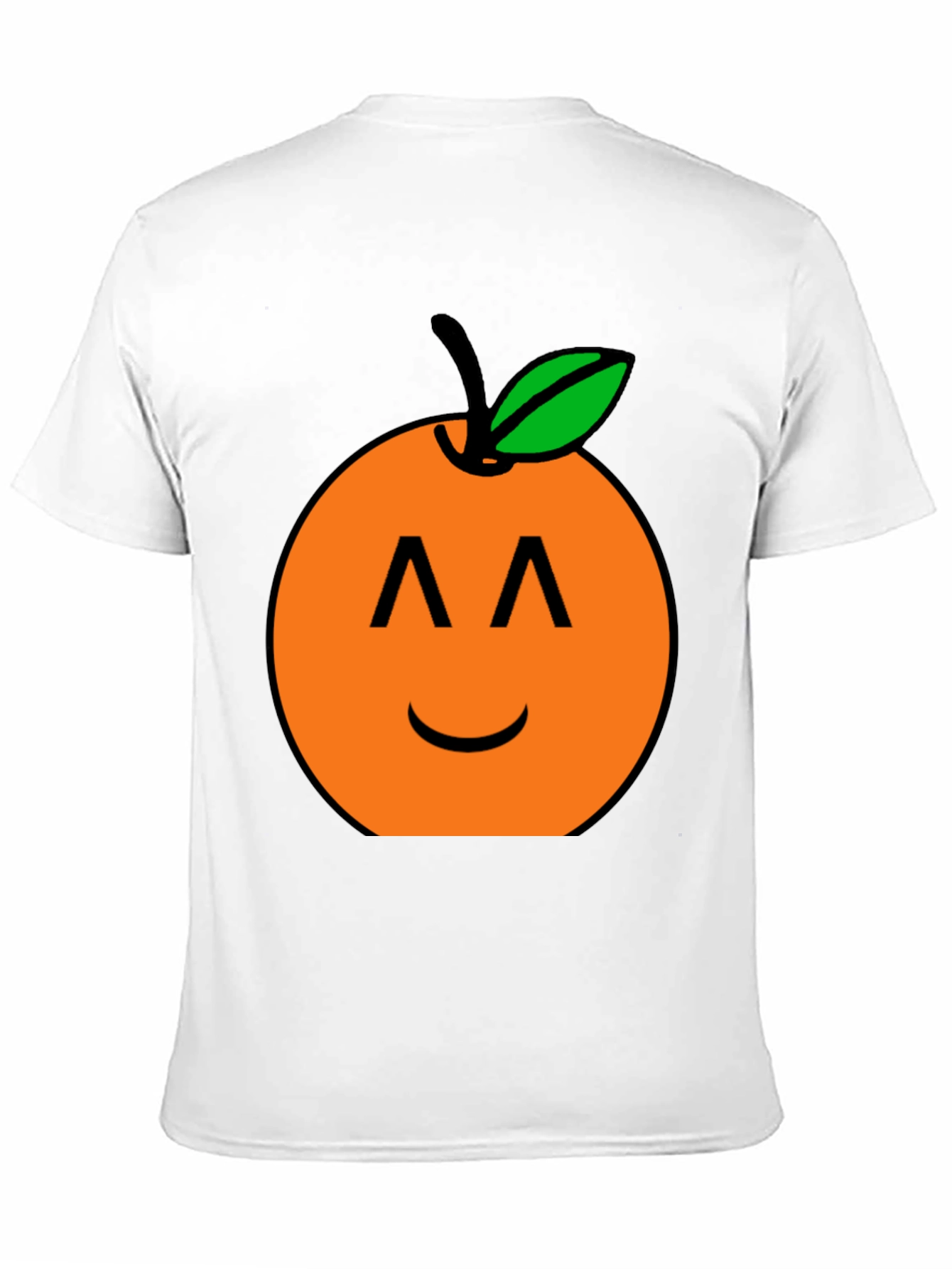 Orange Smiley Face Black T-Shirt