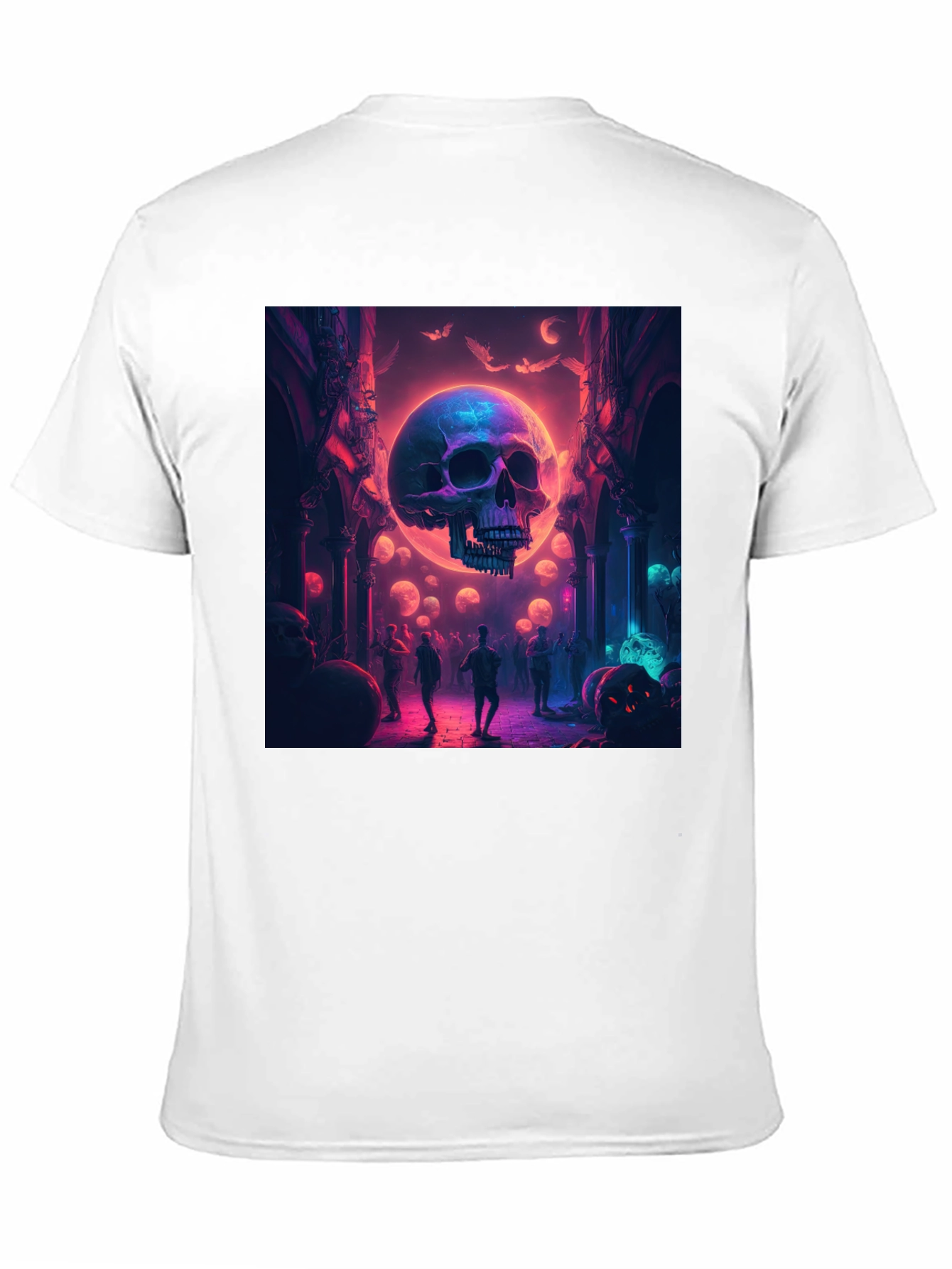 Skull Halloween Party Graphic Tee - Black