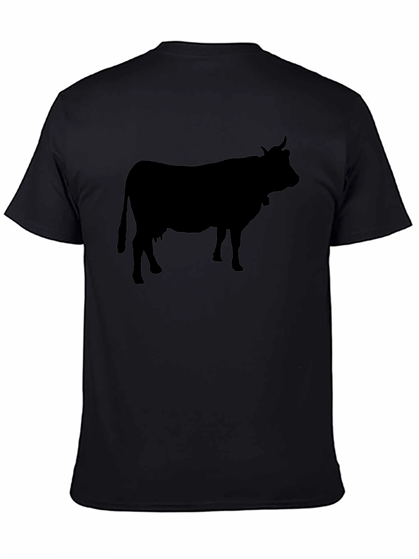 Cow Silhouette Graphic Tee - Black