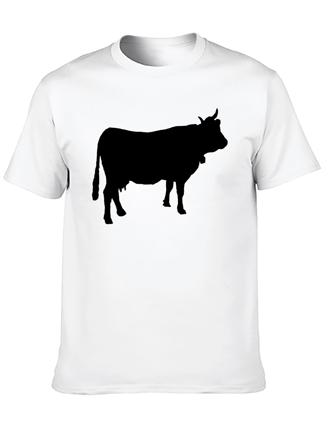 Cow Silhouette Graphic Tee - Black