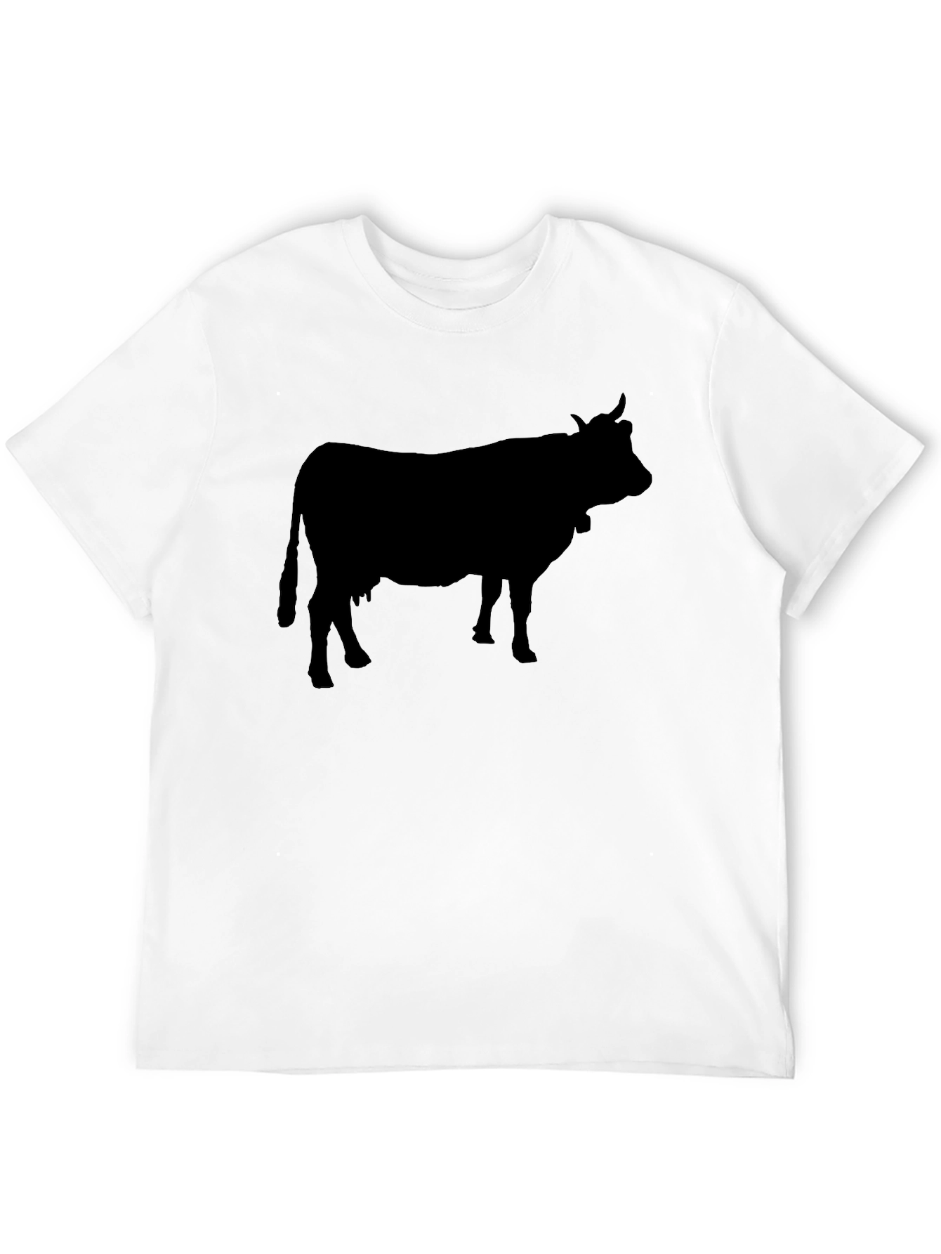 Cow Silhouette Graphic Tee - Black