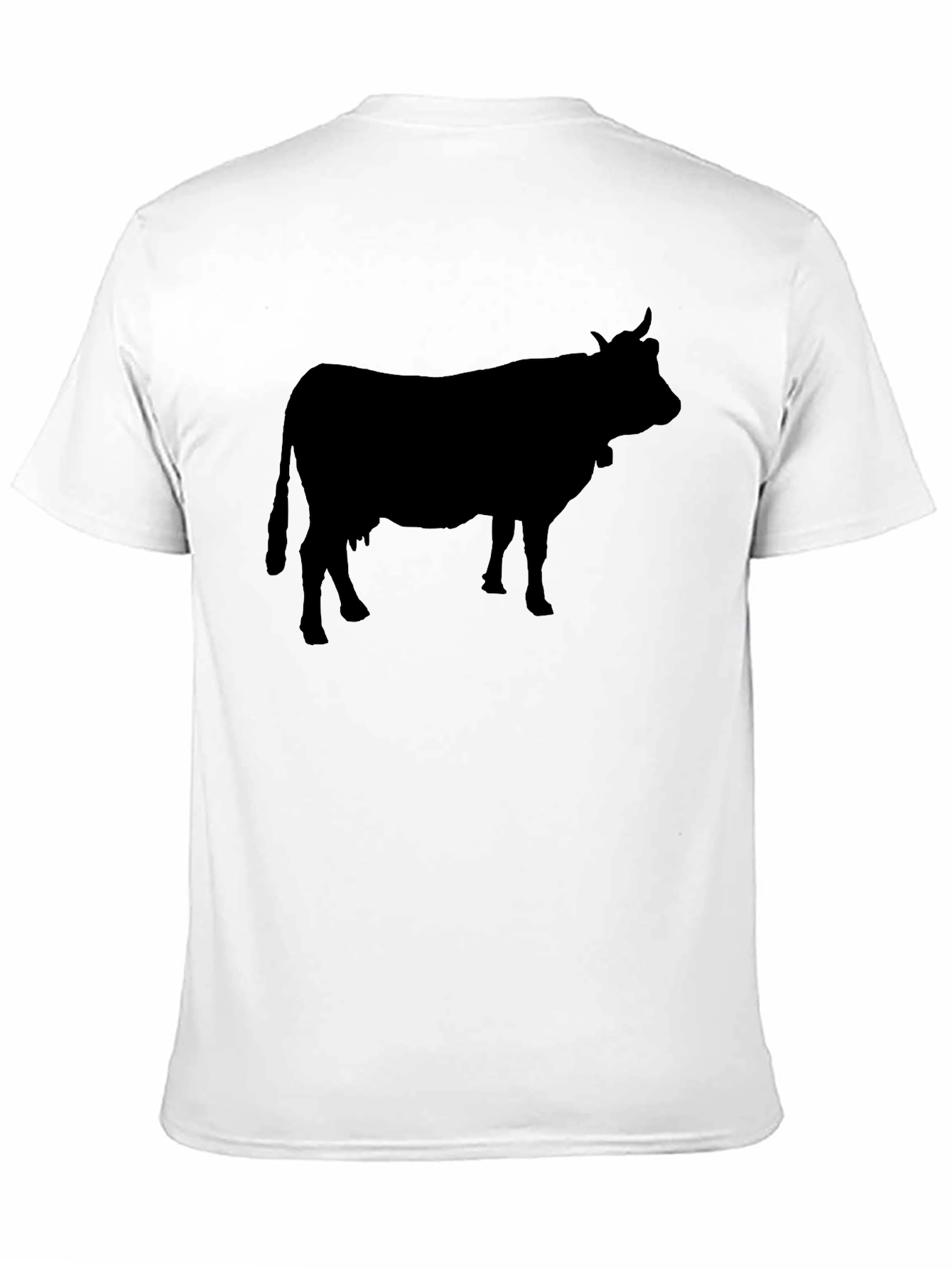 Cow Silhouette Graphic Tee - Black