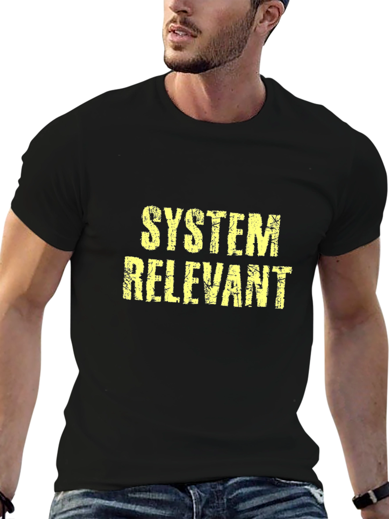 System Relevant Graphic Tee - Black Cotton T-Shirt