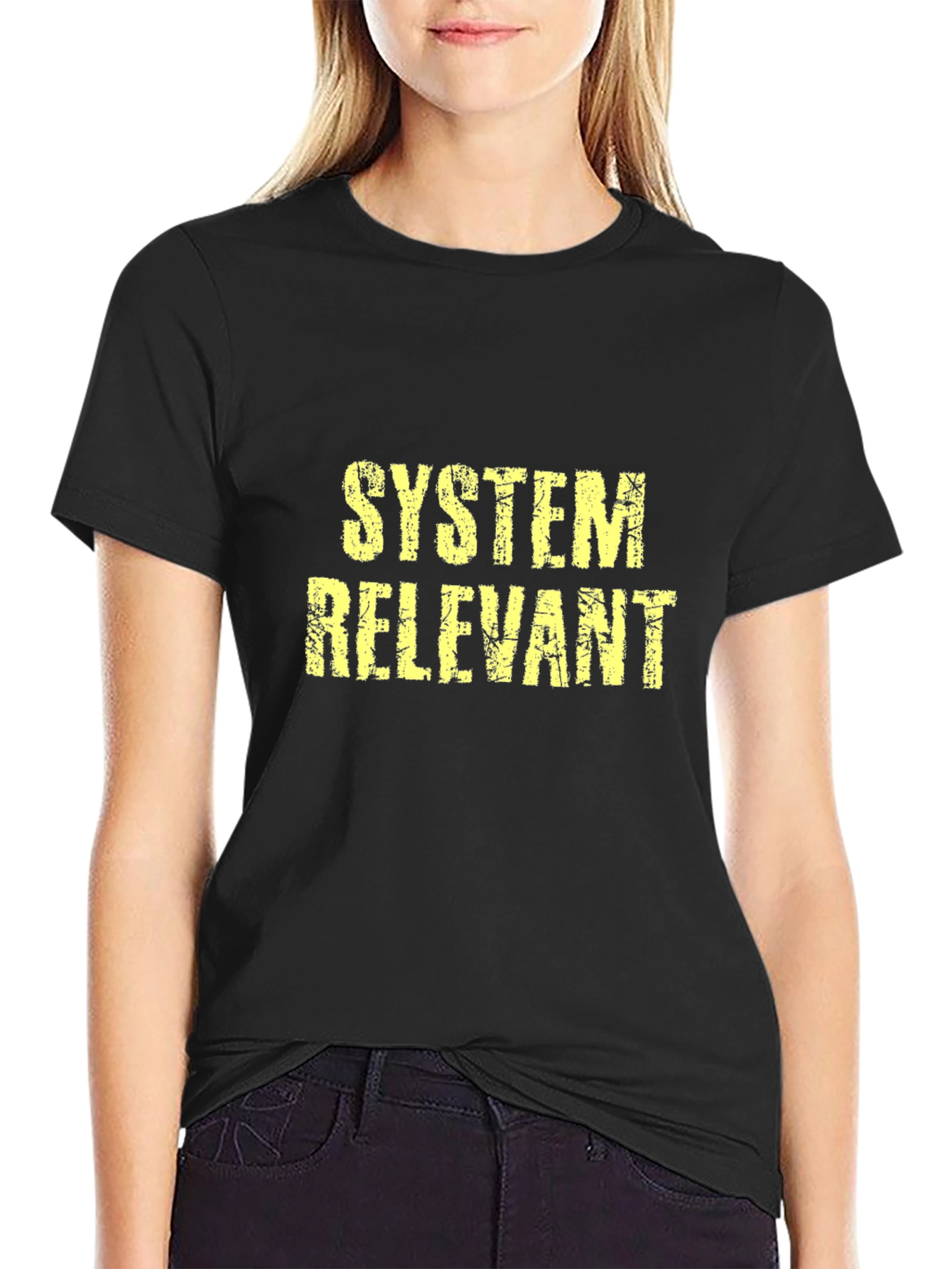 System Relevant Graphic Tee - Black Cotton T-Shirt
