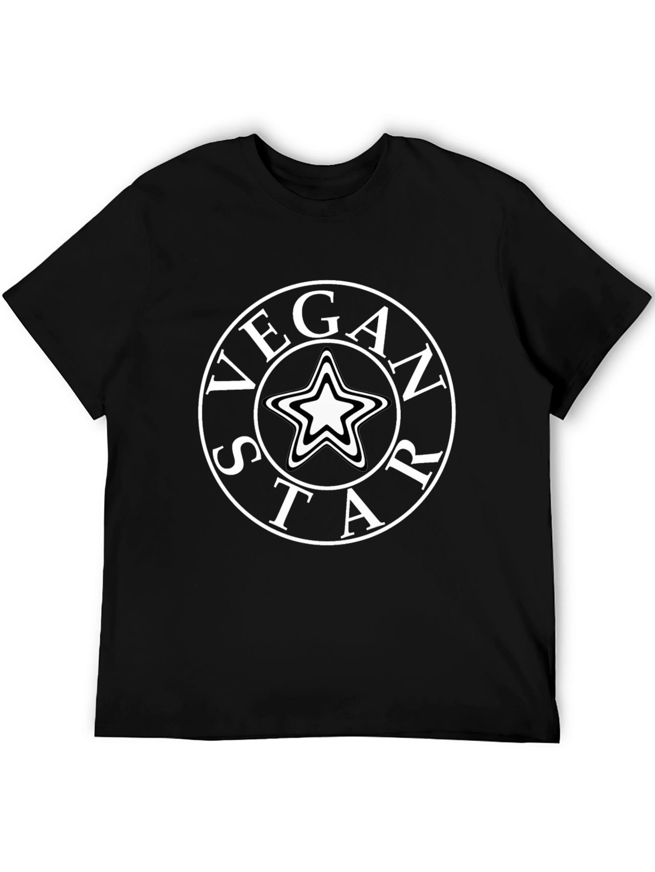 Vegan Star Graphic T-Shirt - Black