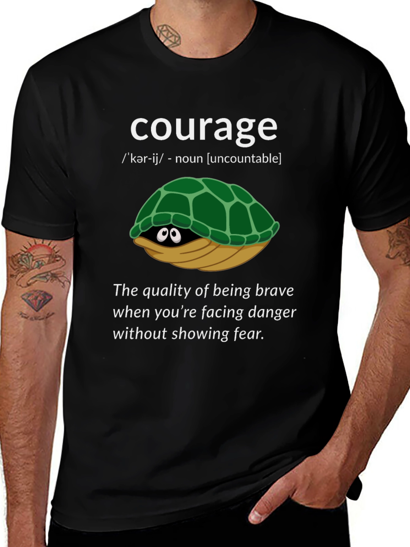 Courage Turtle Graphic T-Shirt