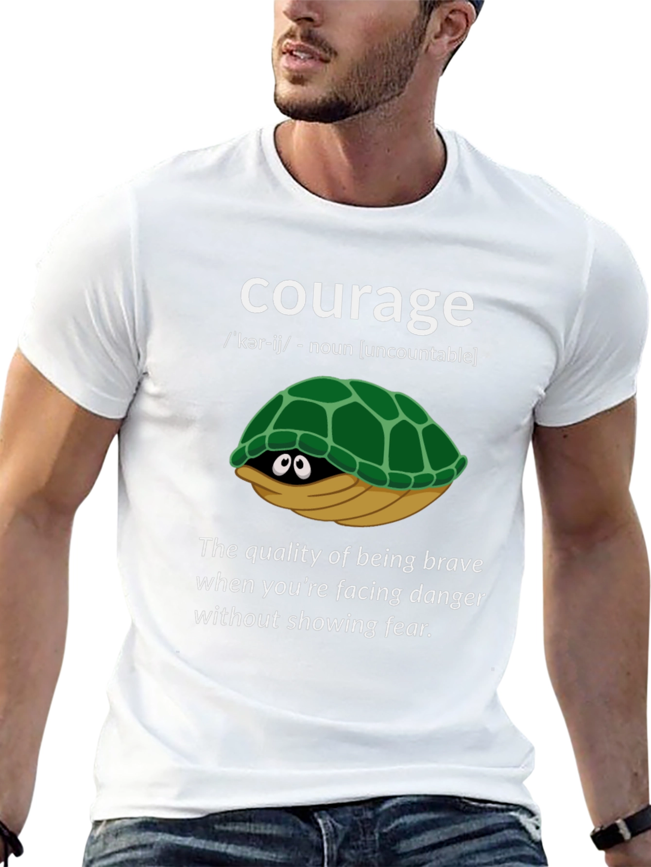 Courage Turtle Graphic T-Shirt
