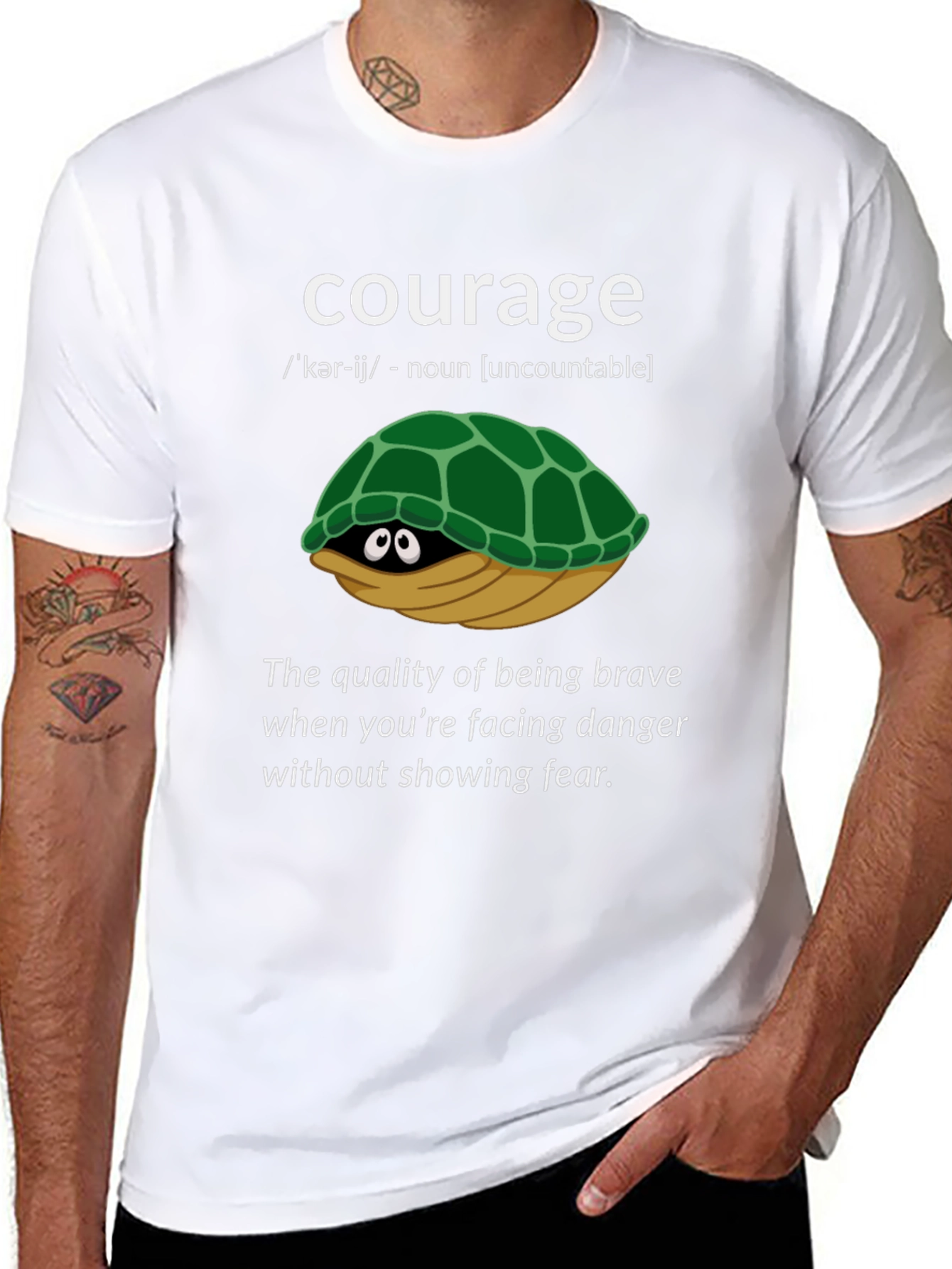 Courage Turtle Graphic T-Shirt