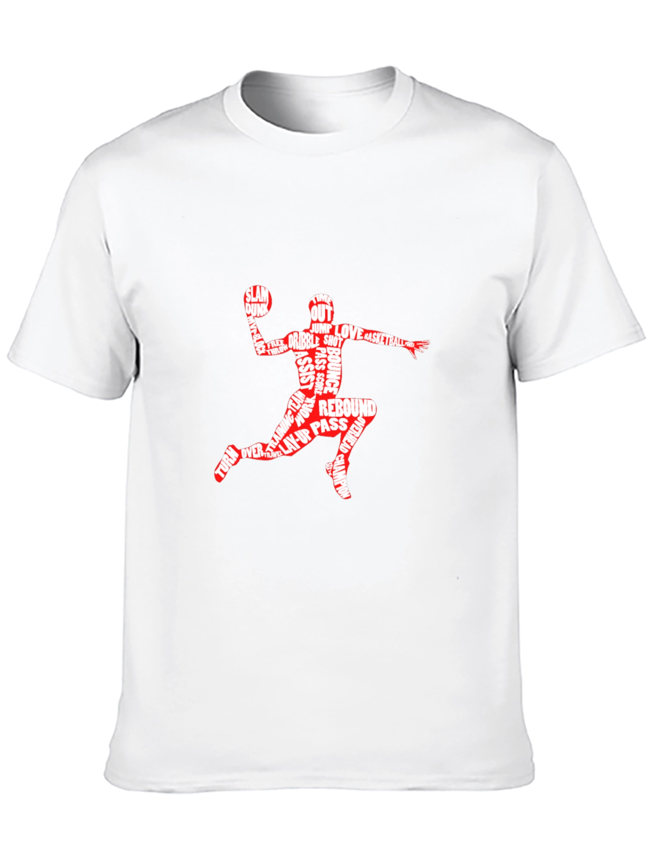 Basketball Word Art Graphic T-Shirt - Black