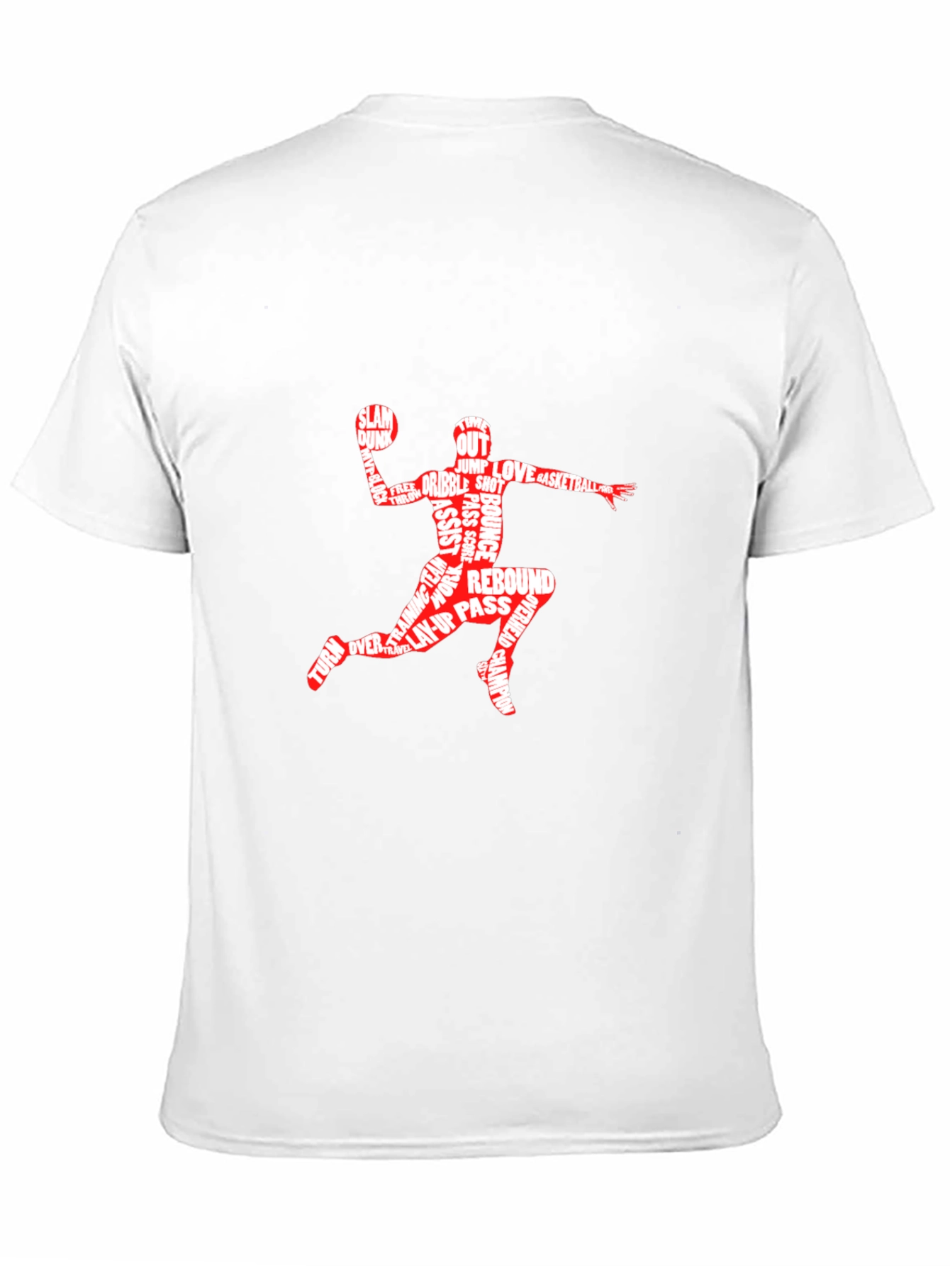 Basketball Word Art Graphic T-Shirt - Black