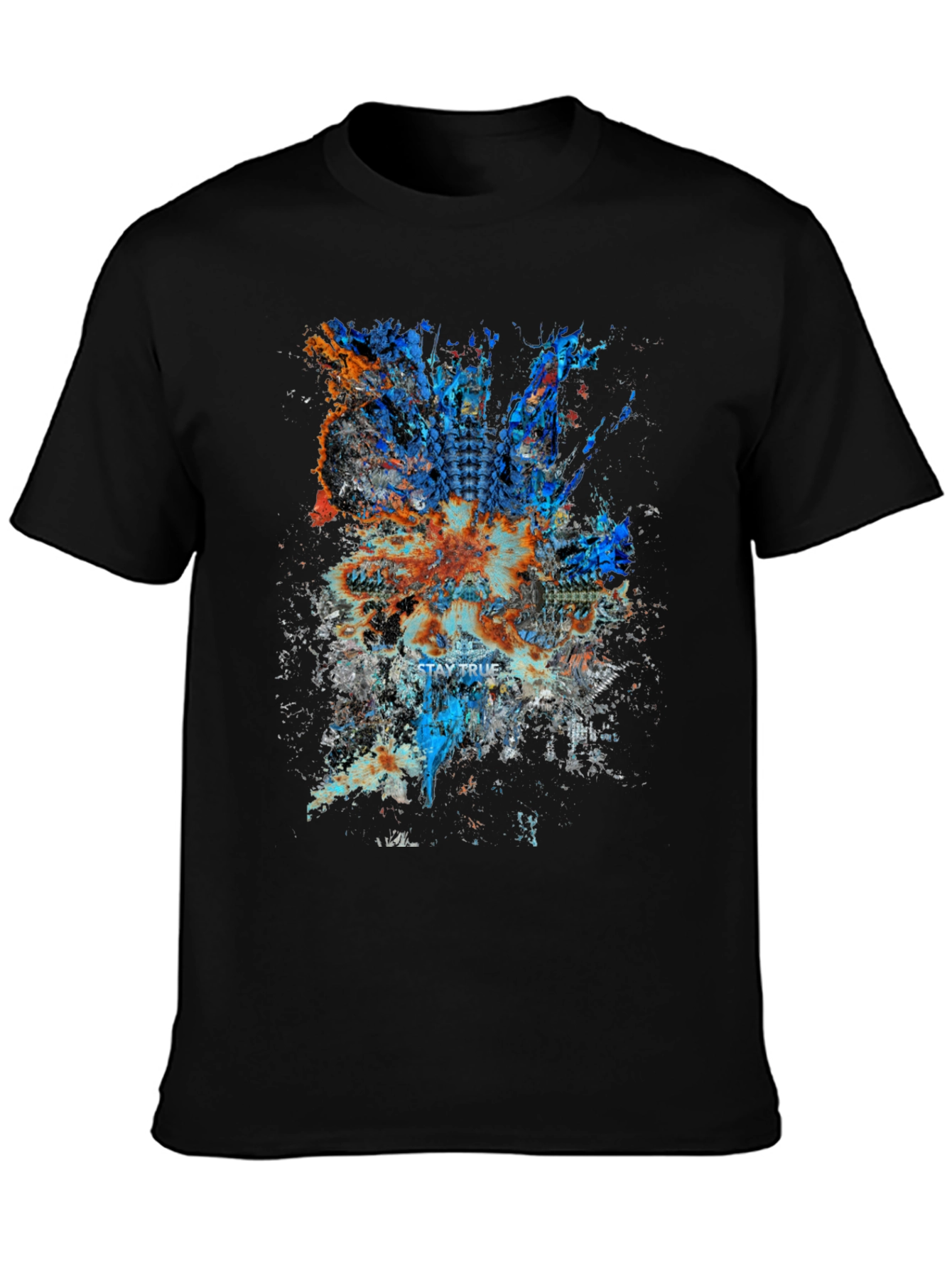 Abstract Graphic Print Mens Black T-Shirt