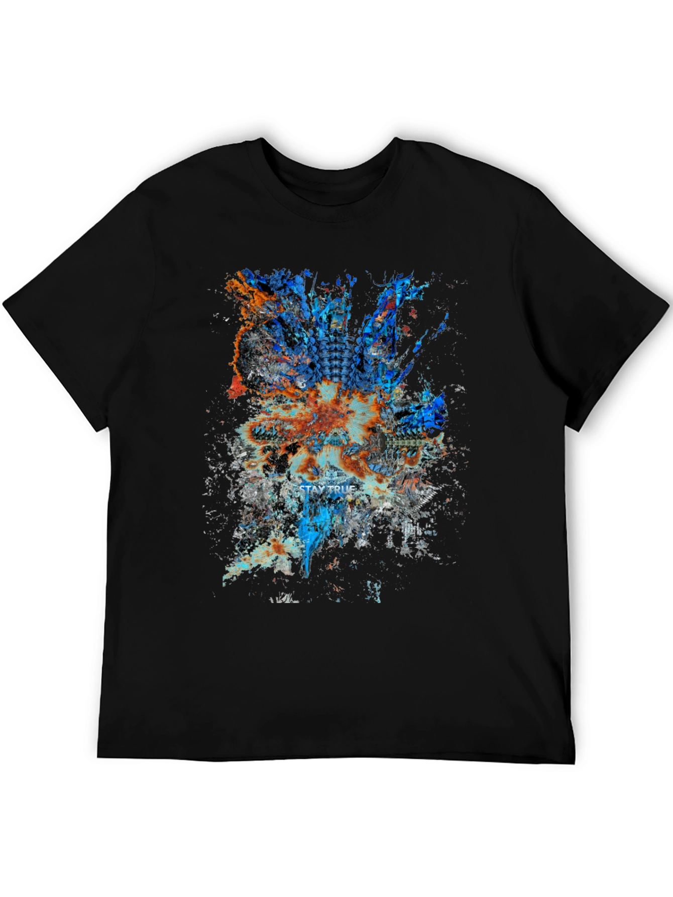 Abstract Graphic Print Mens Black T-Shirt