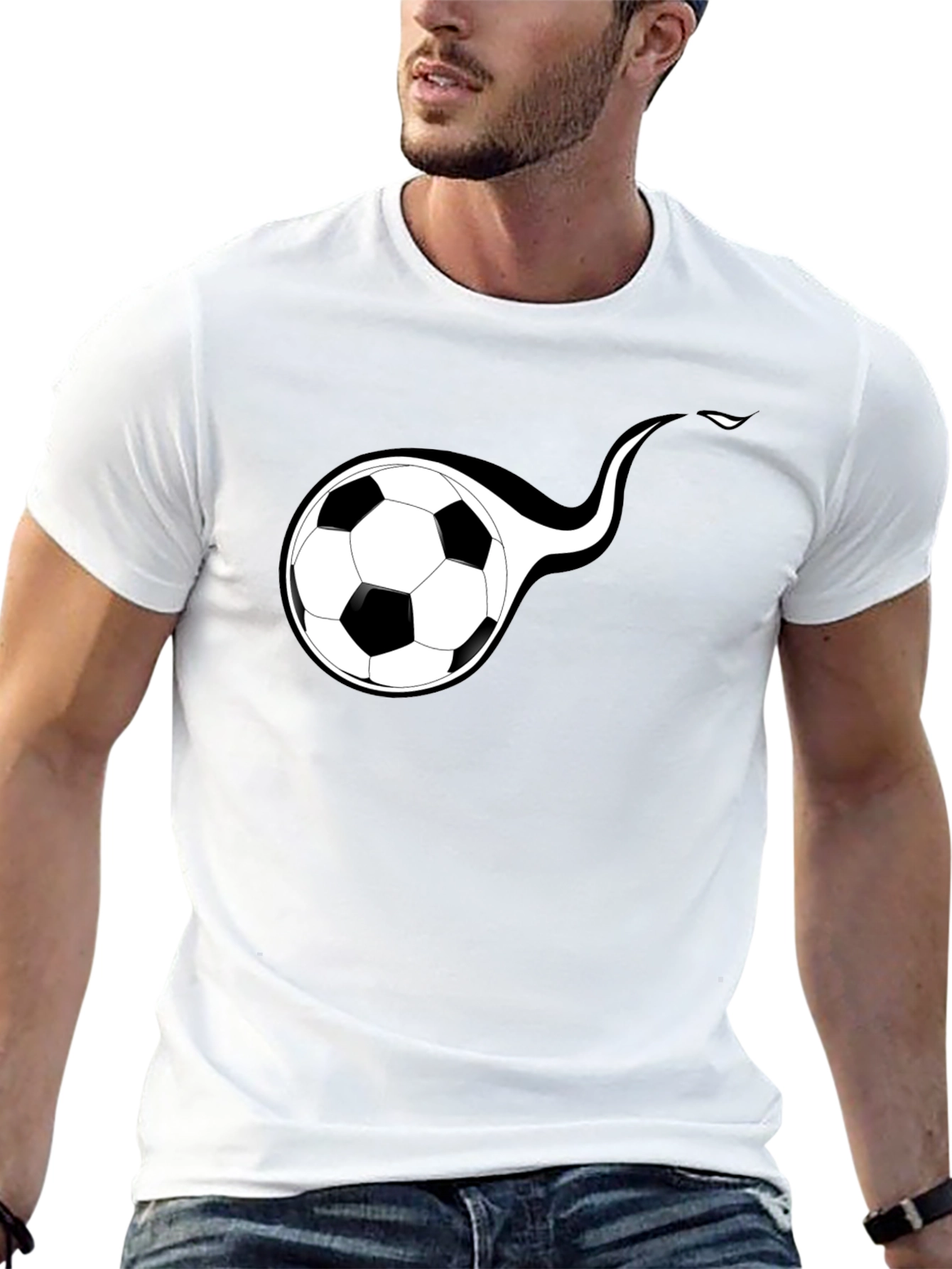 Soccer Ball Graphic Tee - Black