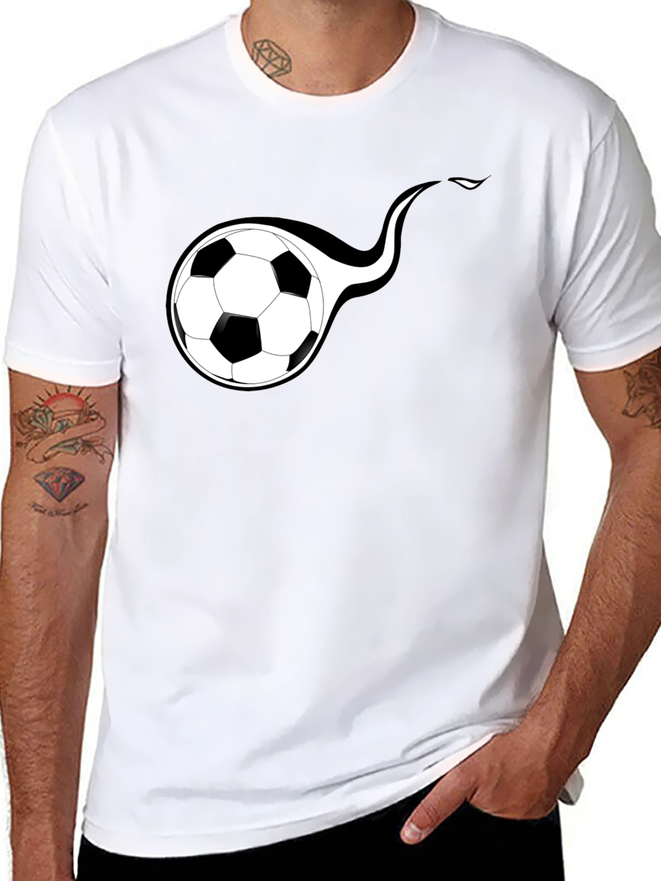 Soccer Ball Graphic Tee - Black