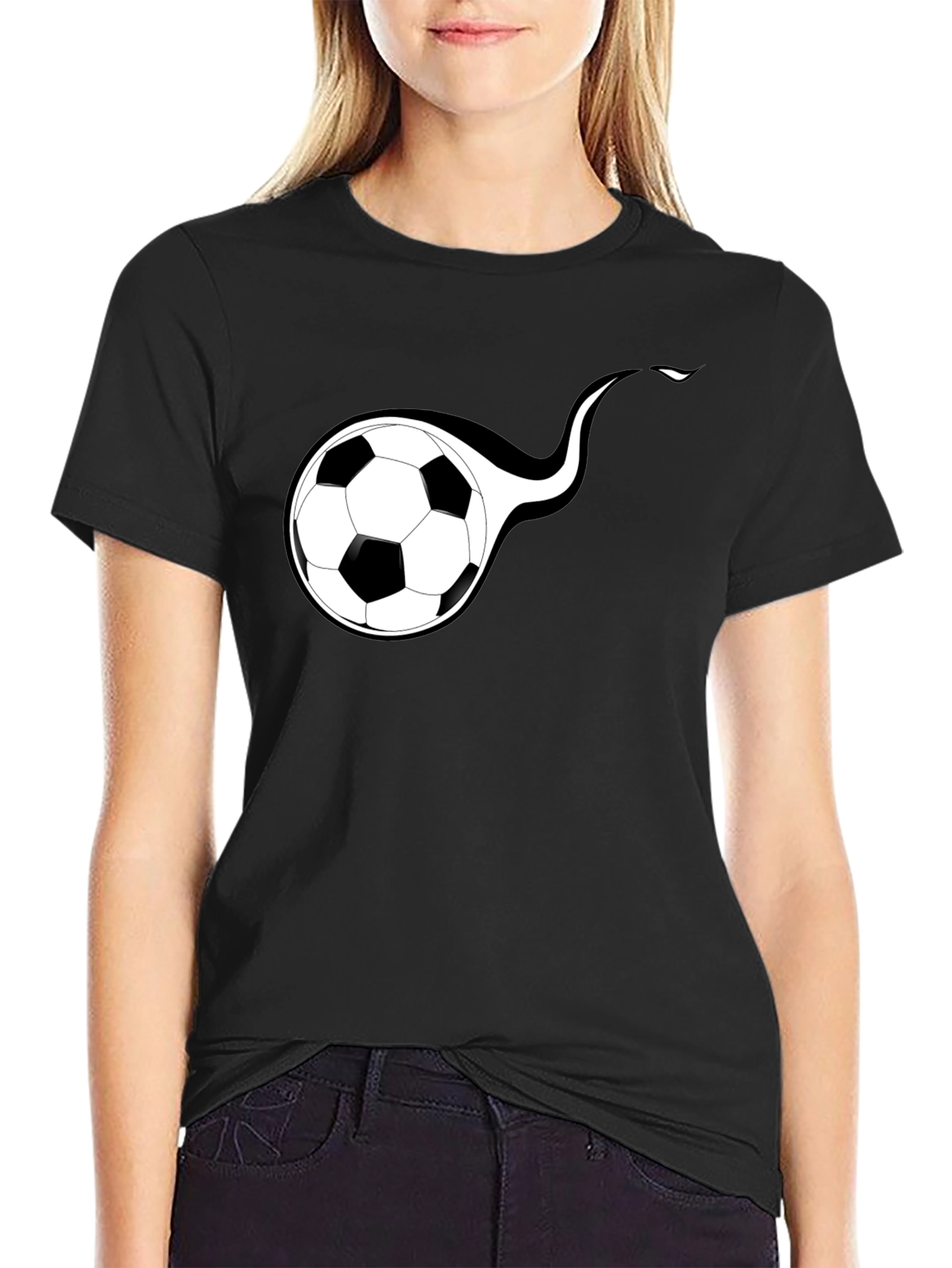 Soccer Ball Graphic Tee - Black