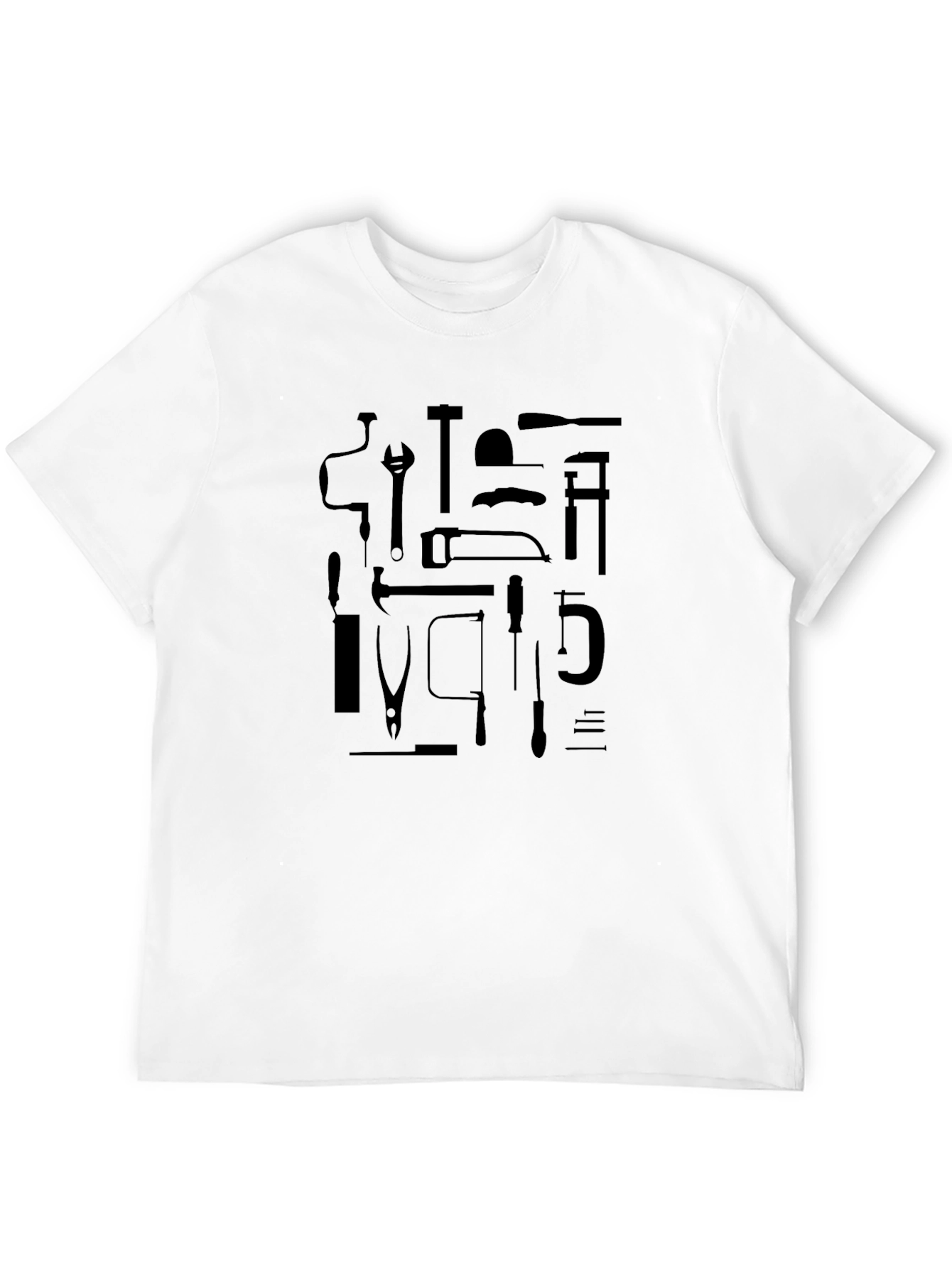 Black Tool Pattern T-Shirt