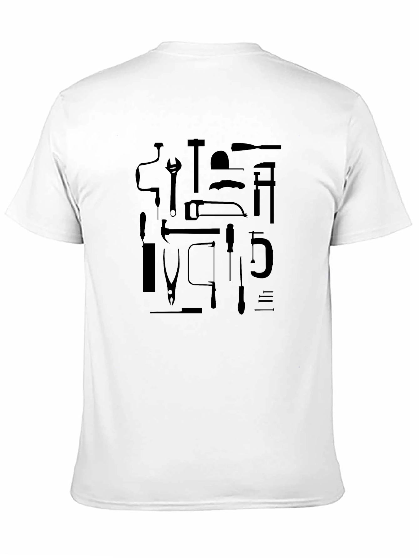 Black Tool Pattern T-Shirt