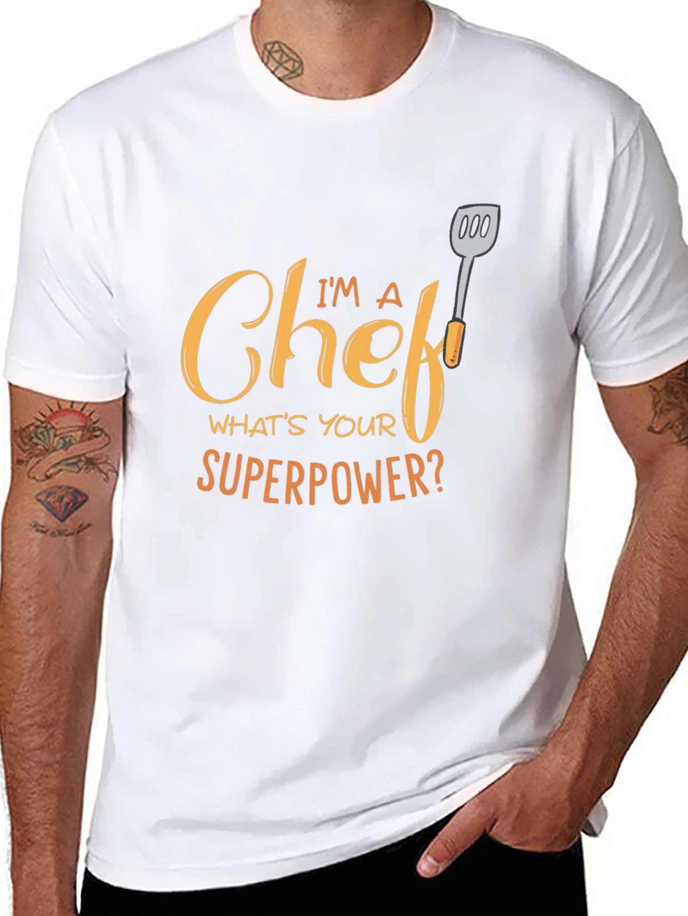 Chef Superpower Graphic Tee - Black Cotton T-Shirt