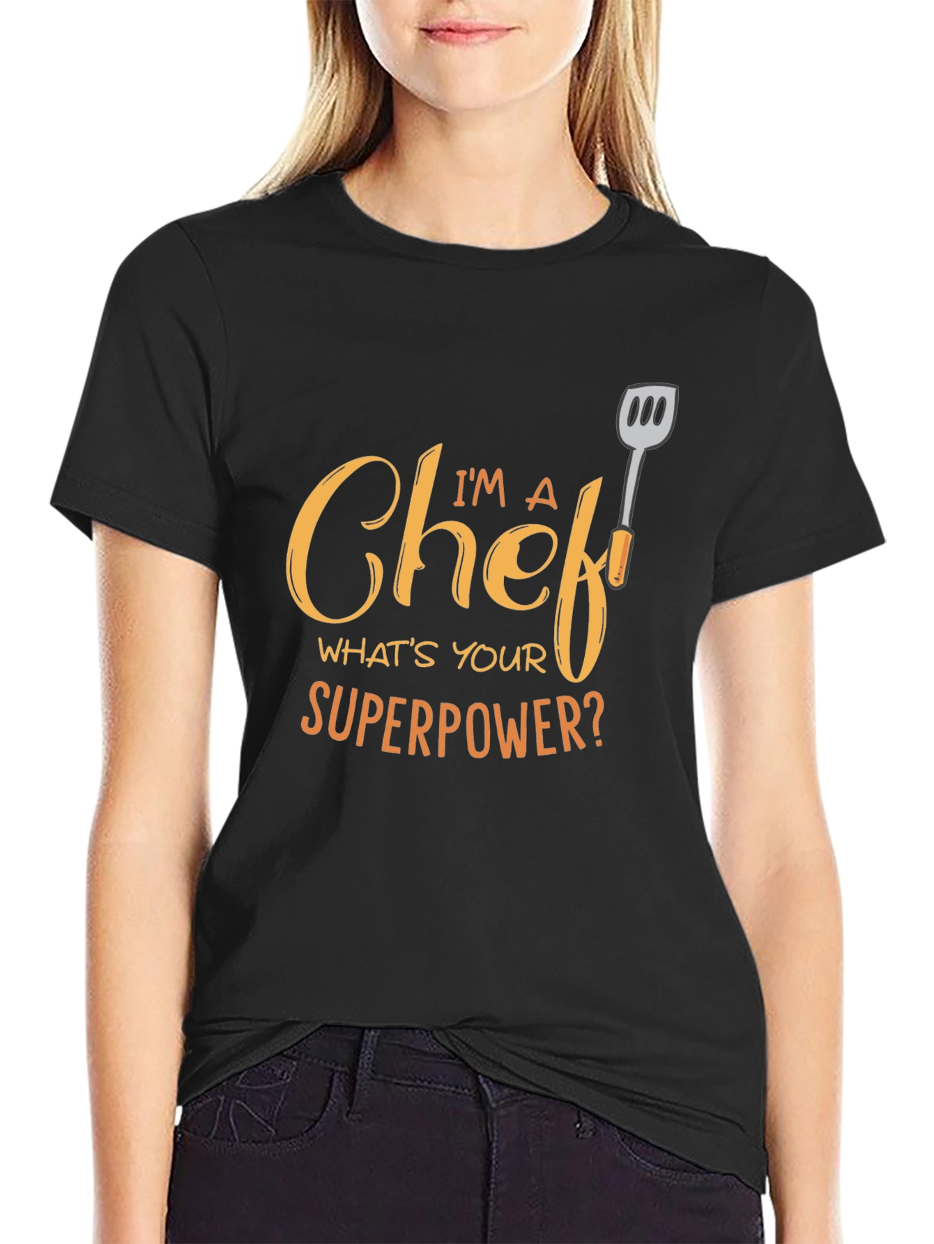 Chef Superpower Graphic Tee - Black Cotton T-Shirt