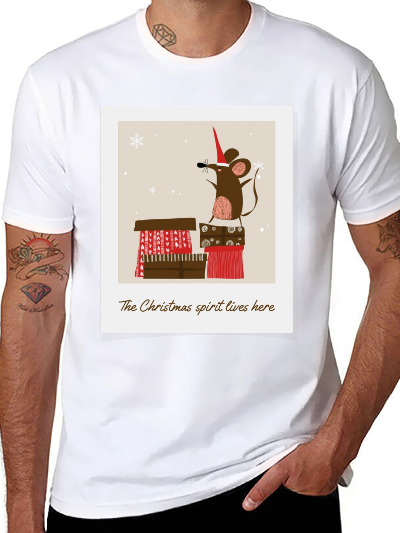 Festive Christmas Mouse T-Shirt