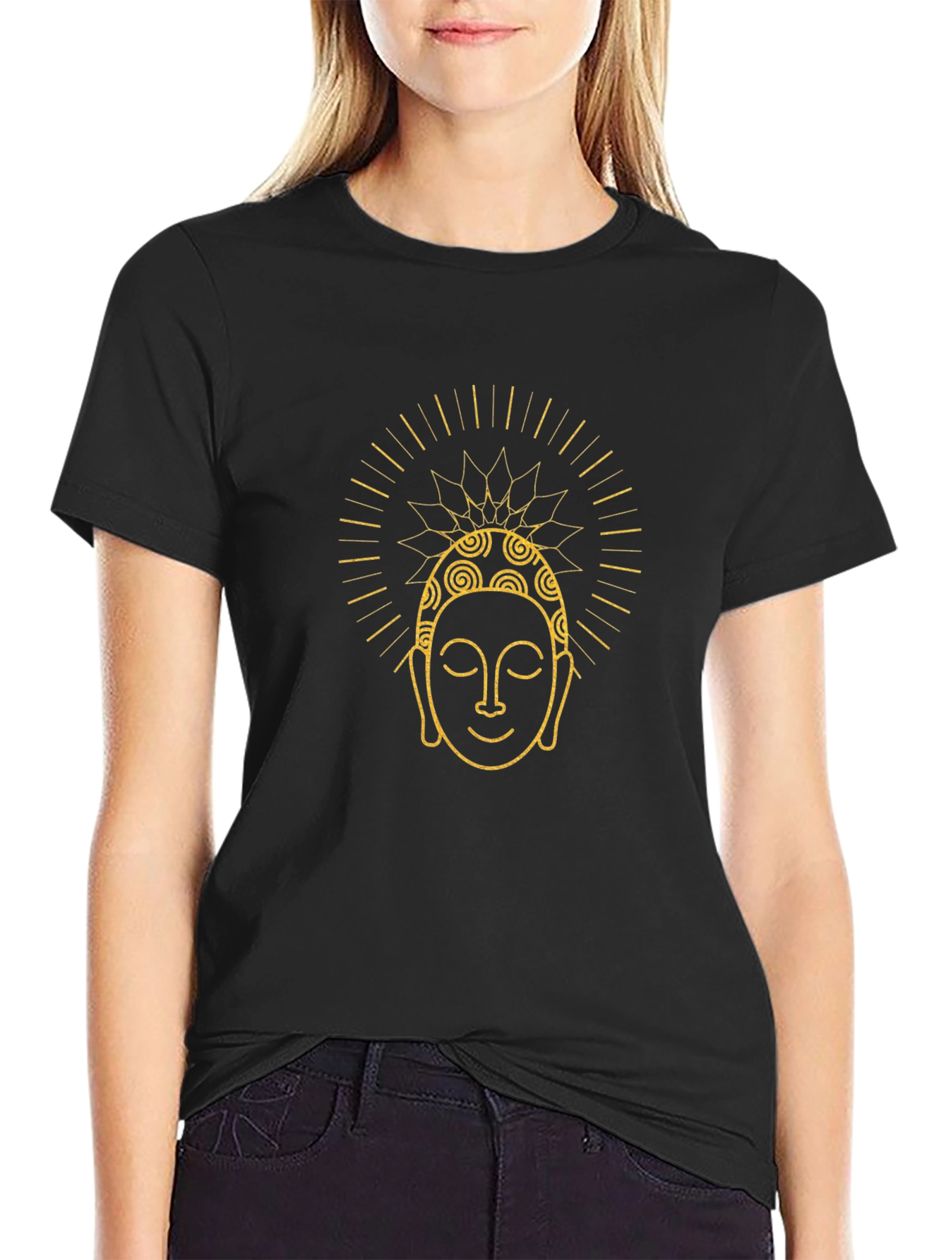 Buddha Graphic Tee - Stylish Black Cotton T-Shirt