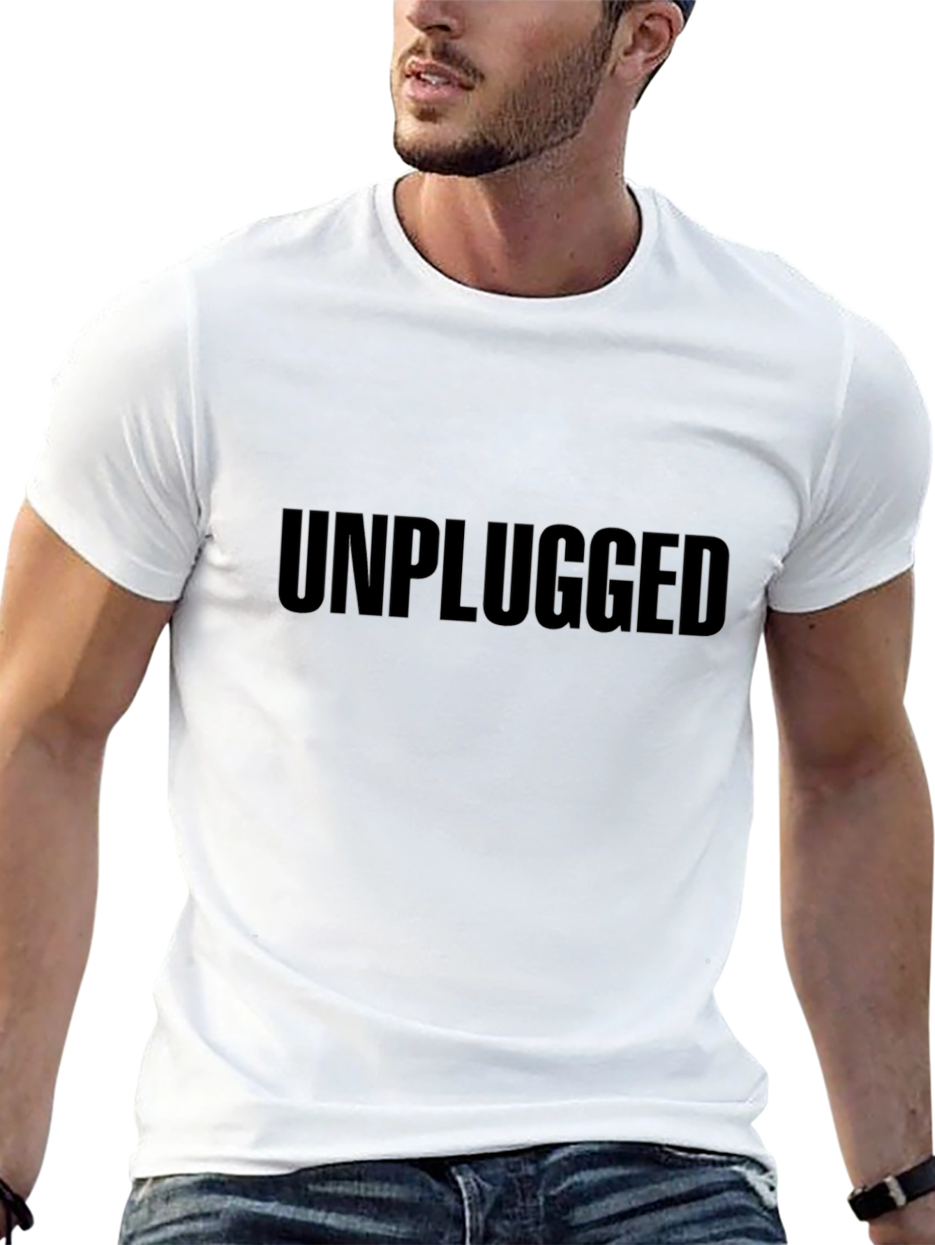 Unplugged Black Graphic Tee