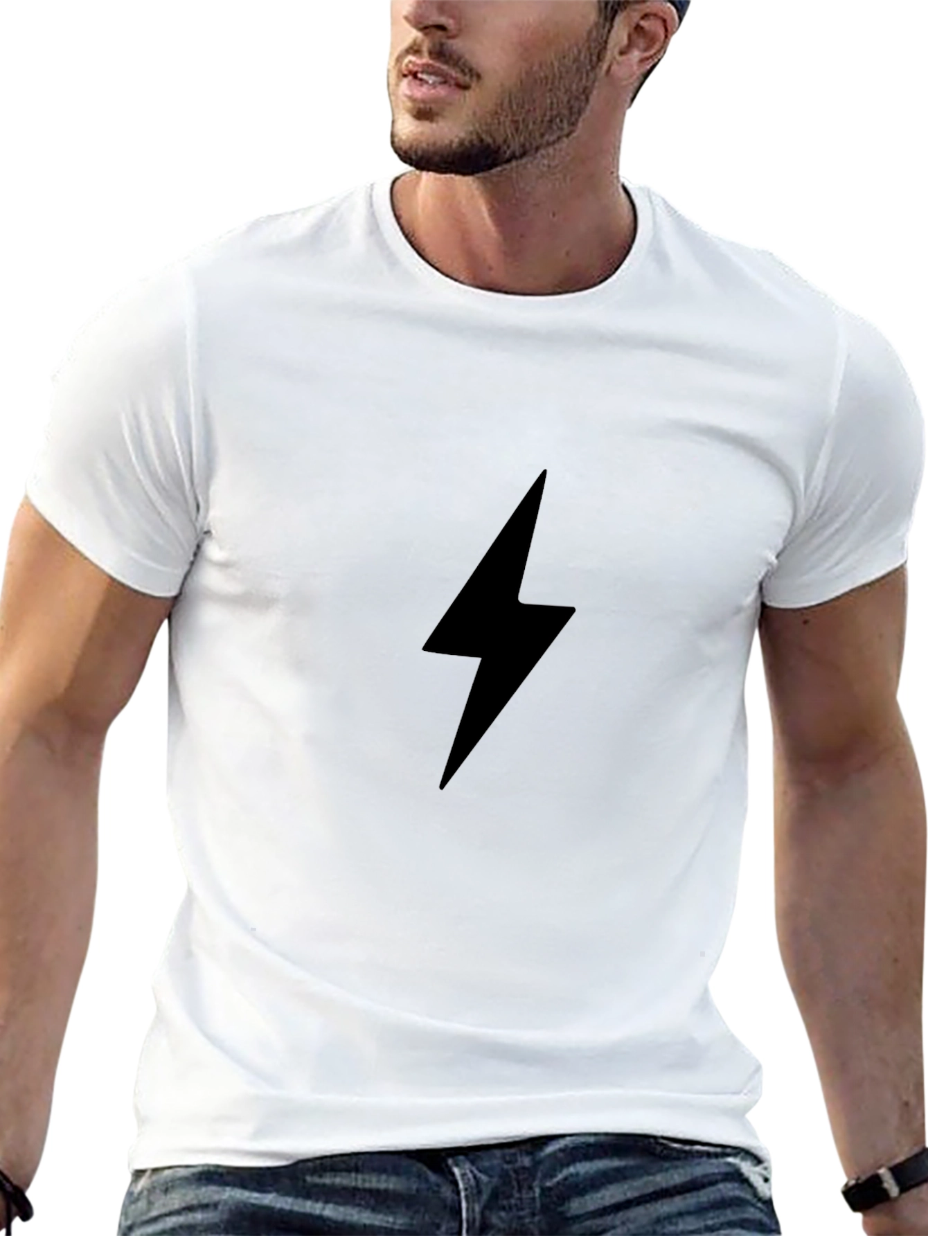 Black Lightning Bolt Graphic Tee
