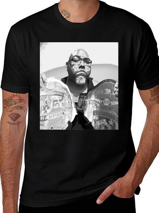 Black T-Shirt with Champion Wrestler Graphic
