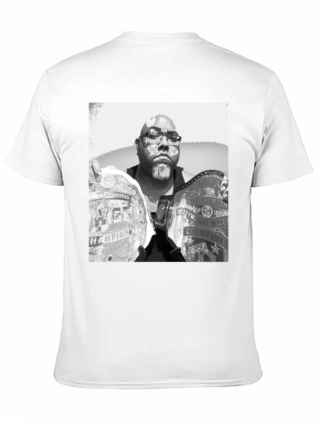 Black T-Shirt with Champion Wrestler Graphic