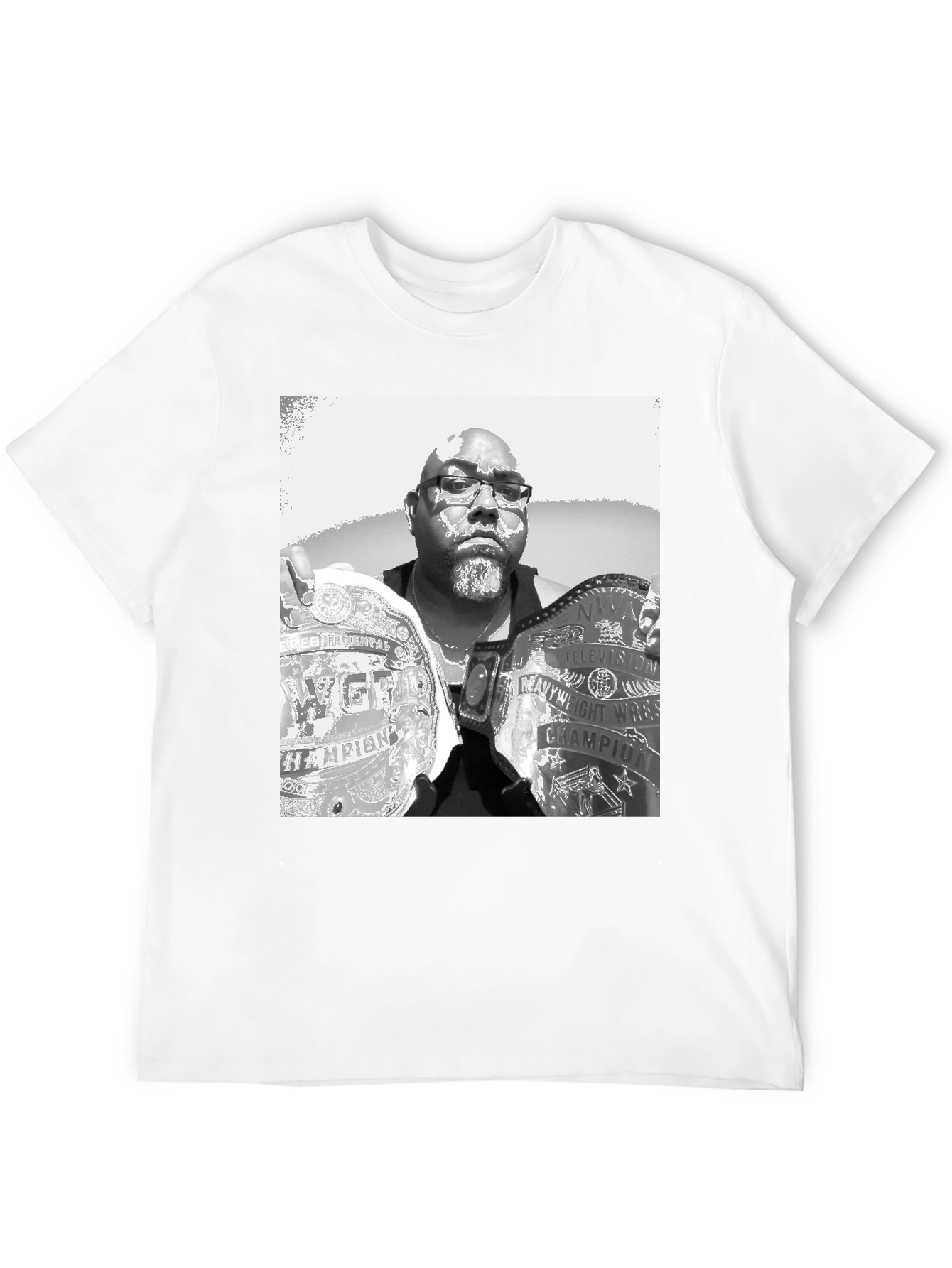 Black T-Shirt with Champion Wrestler Graphic