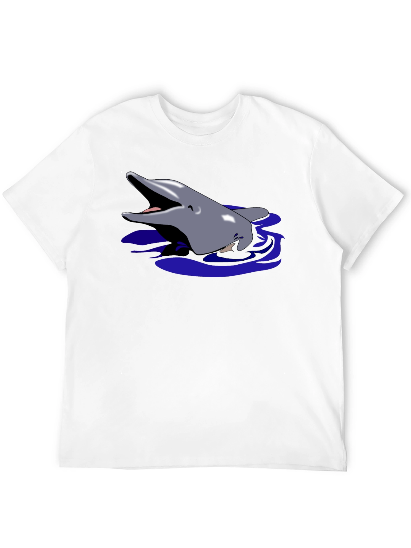 Dolphin Graphic Tee - Black Cotton T-Shirt