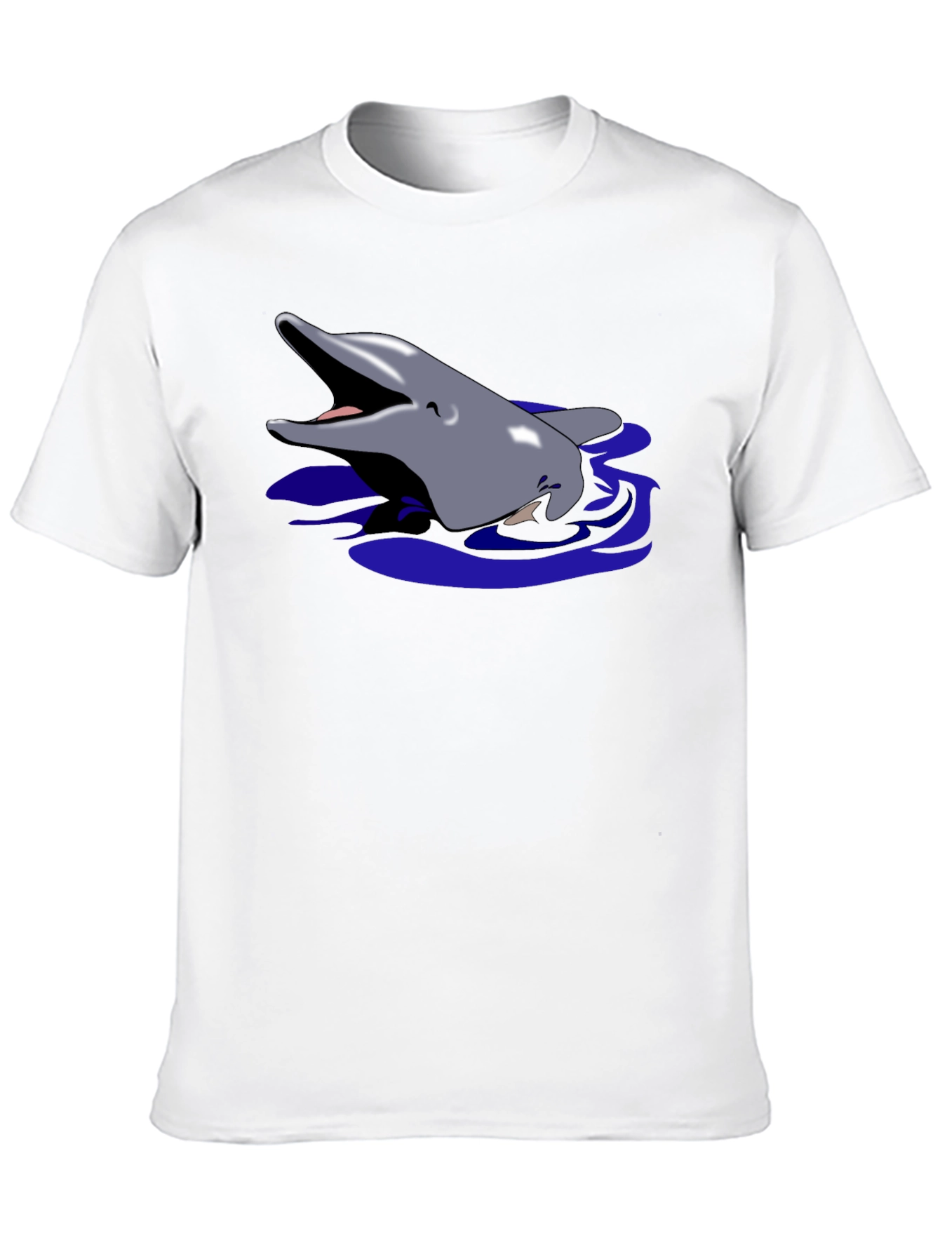 Dolphin Graphic Tee - Black Cotton T-Shirt