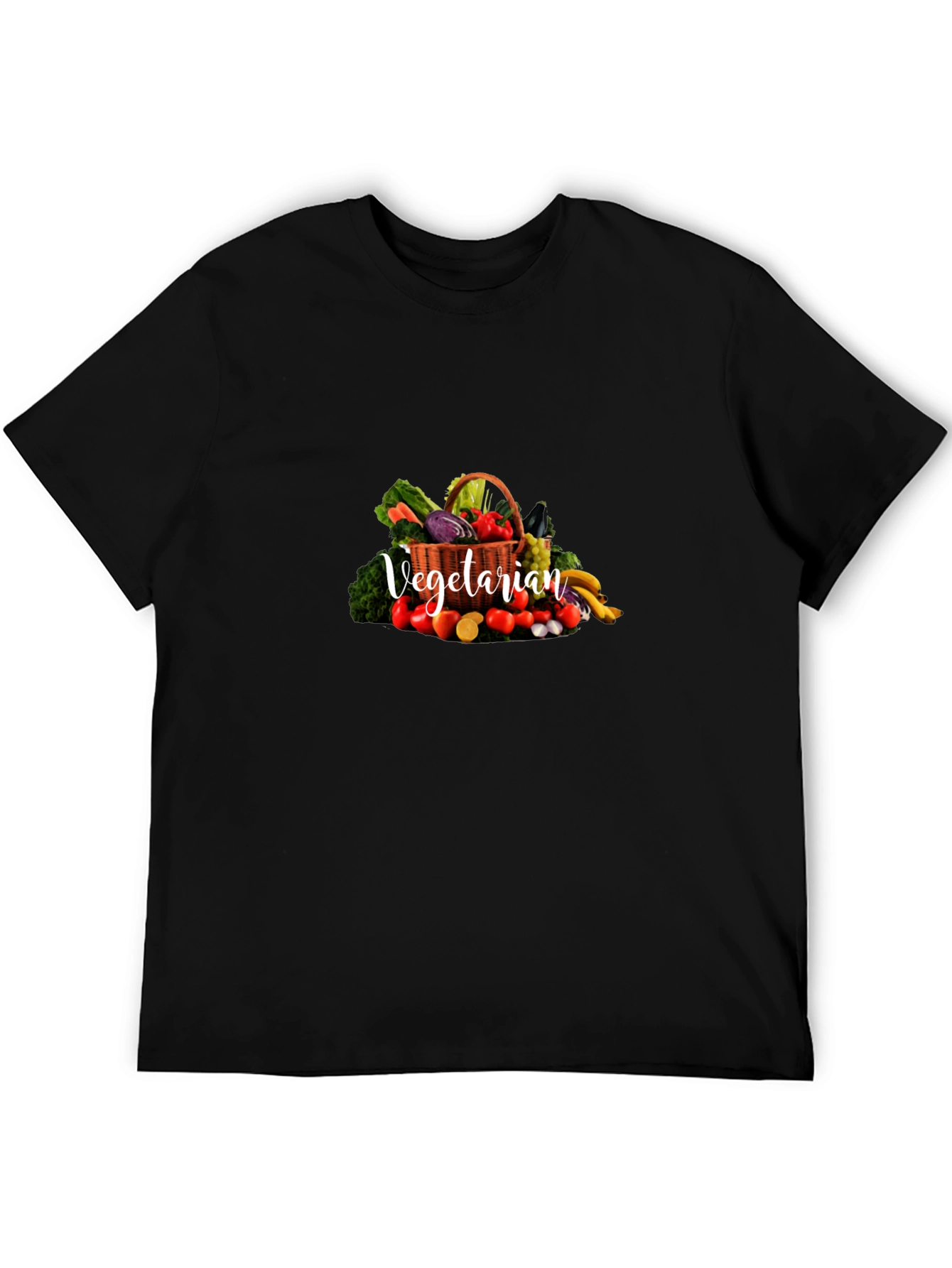 Vegetarian Graphic Print Crew Neck T-Shirt