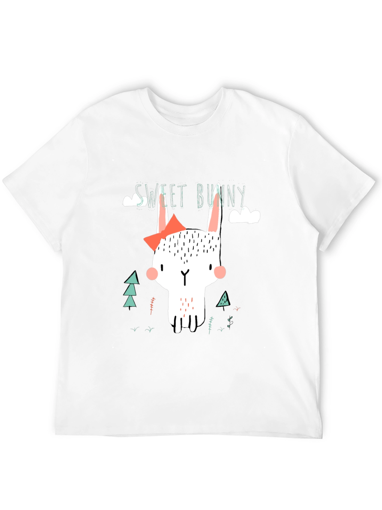 Sweet Bunny Graphic Tee - Black Cotton T-Shirt