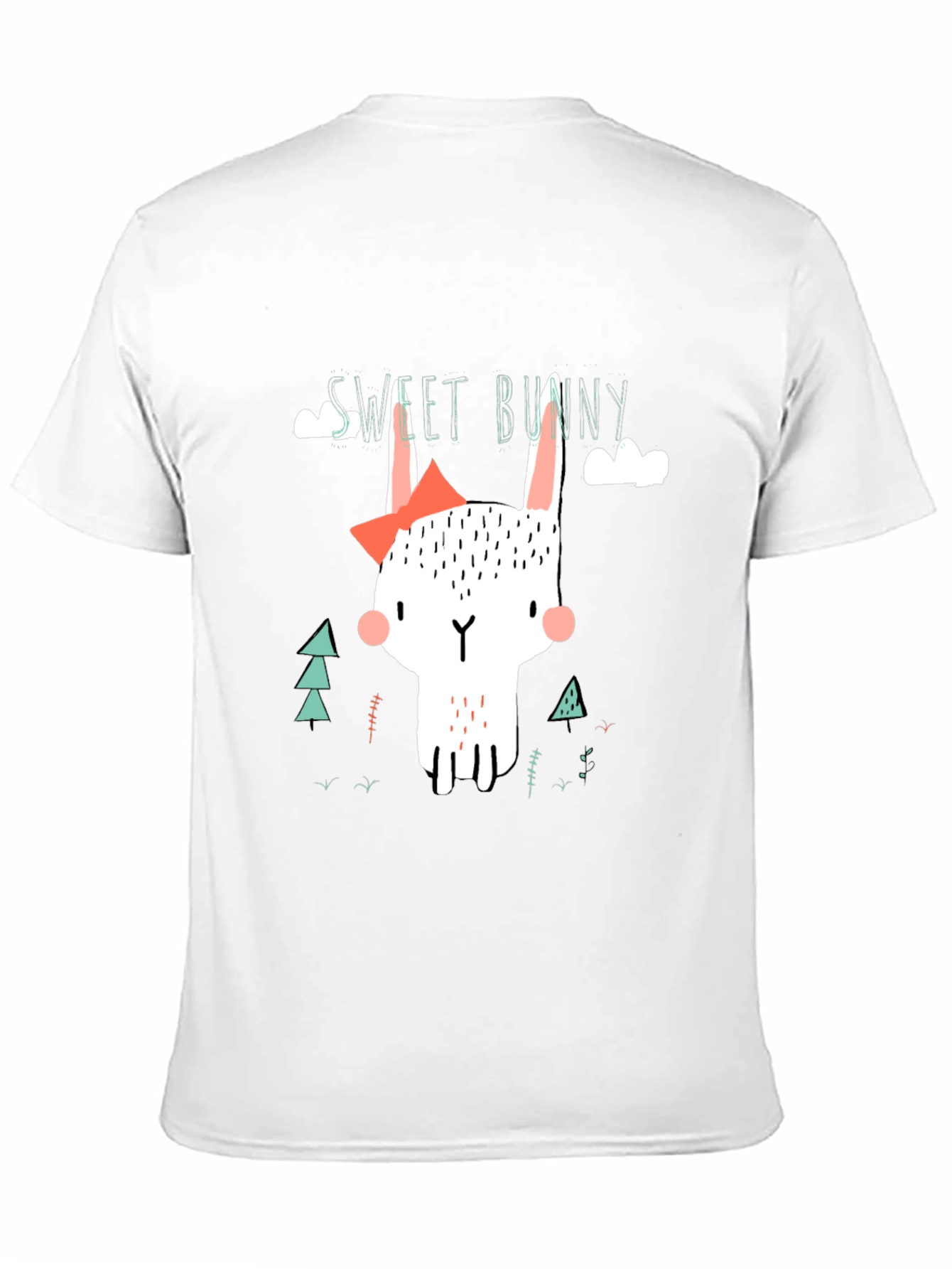Sweet Bunny Graphic Tee - Black Cotton T-Shirt