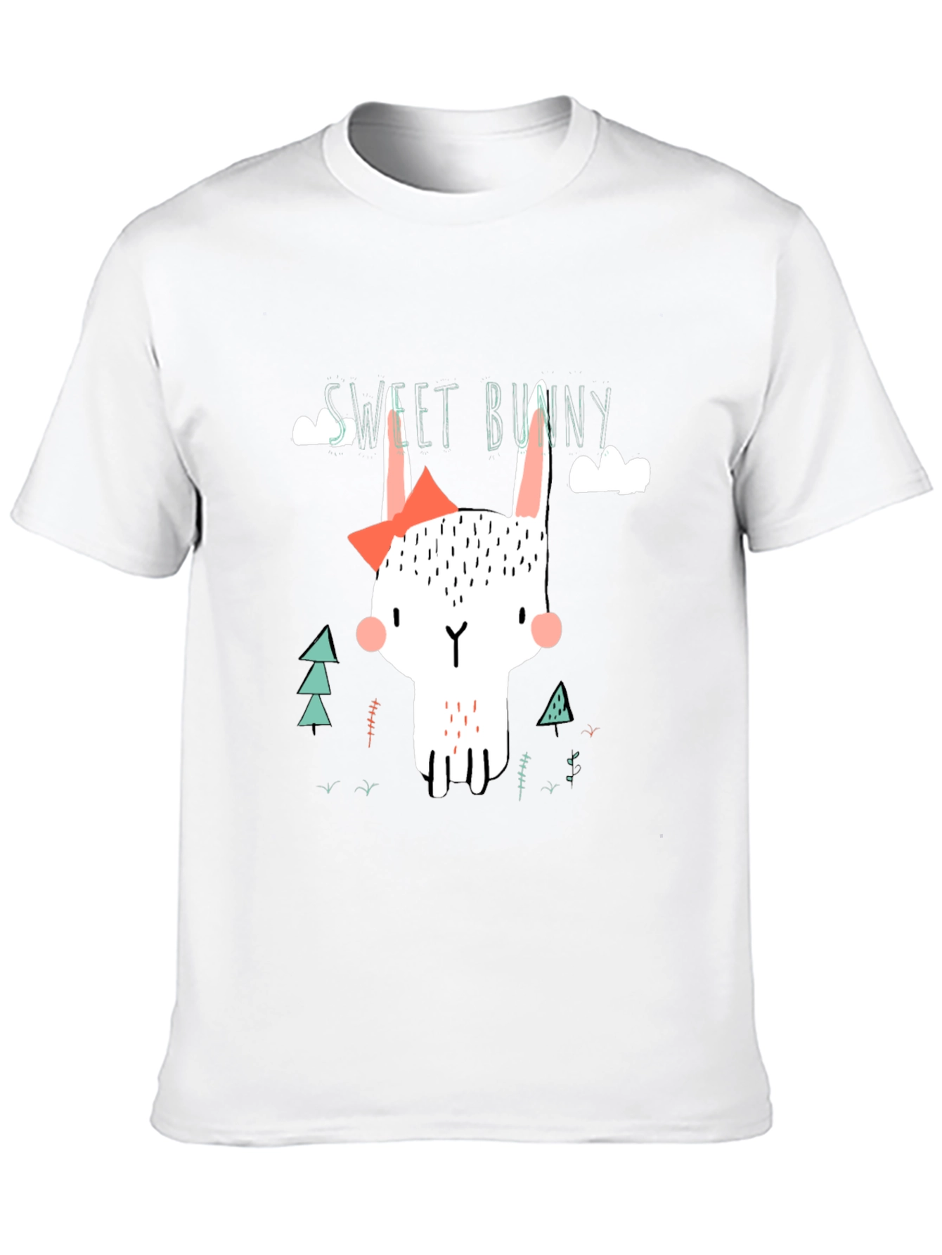 Sweet Bunny Graphic Tee - Black Cotton T-Shirt