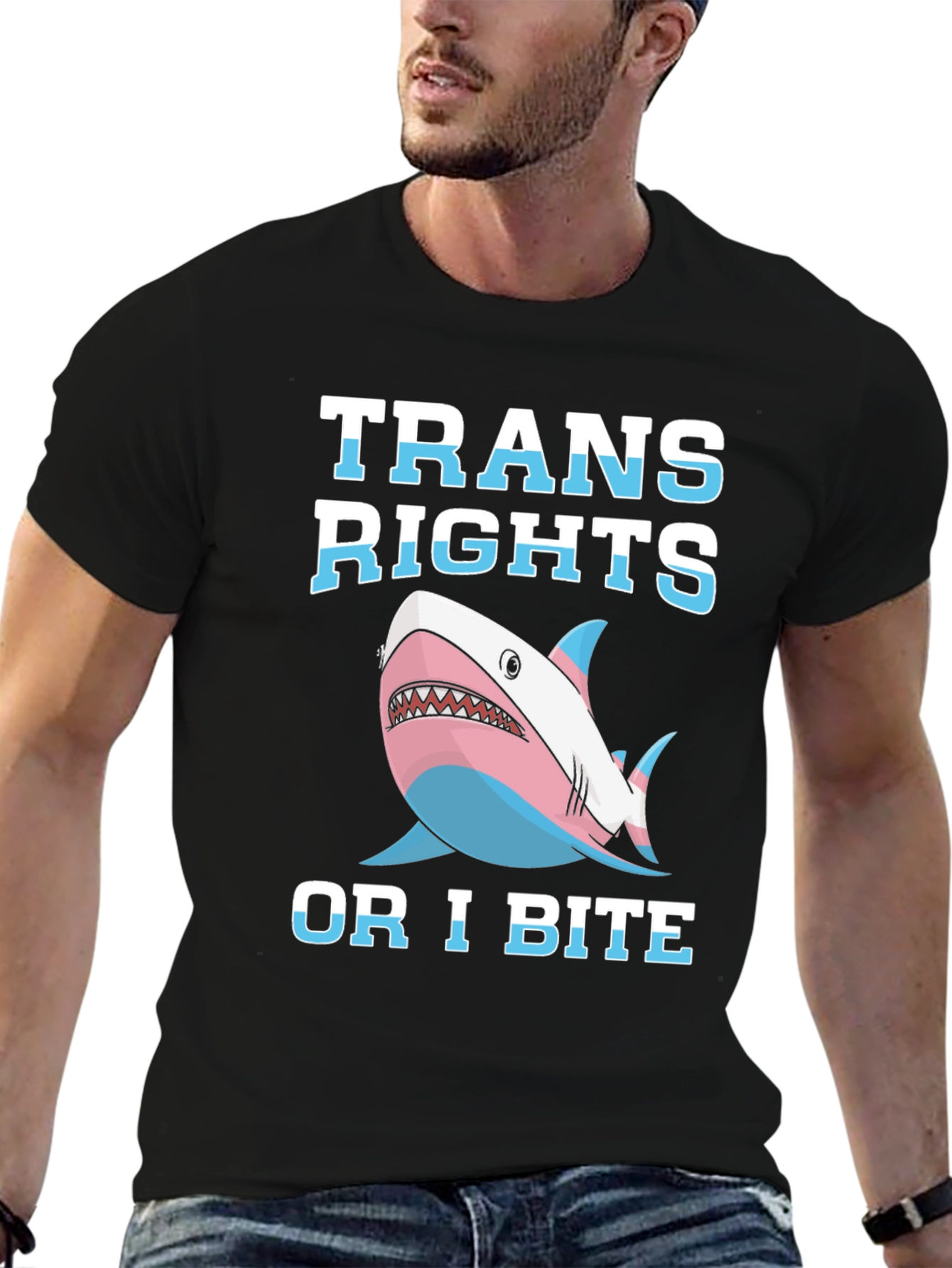 Trans Rights Shark Bite T-Shirt