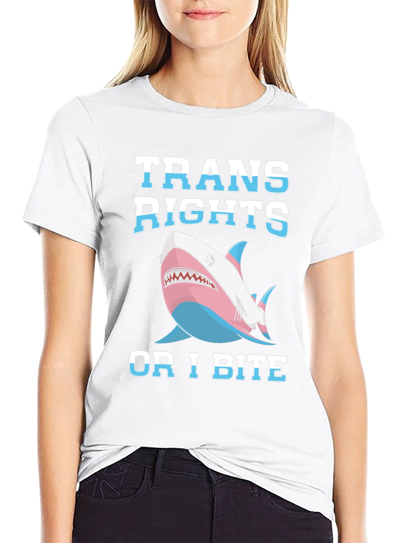 Trans Rights Shark Bite T-Shirt