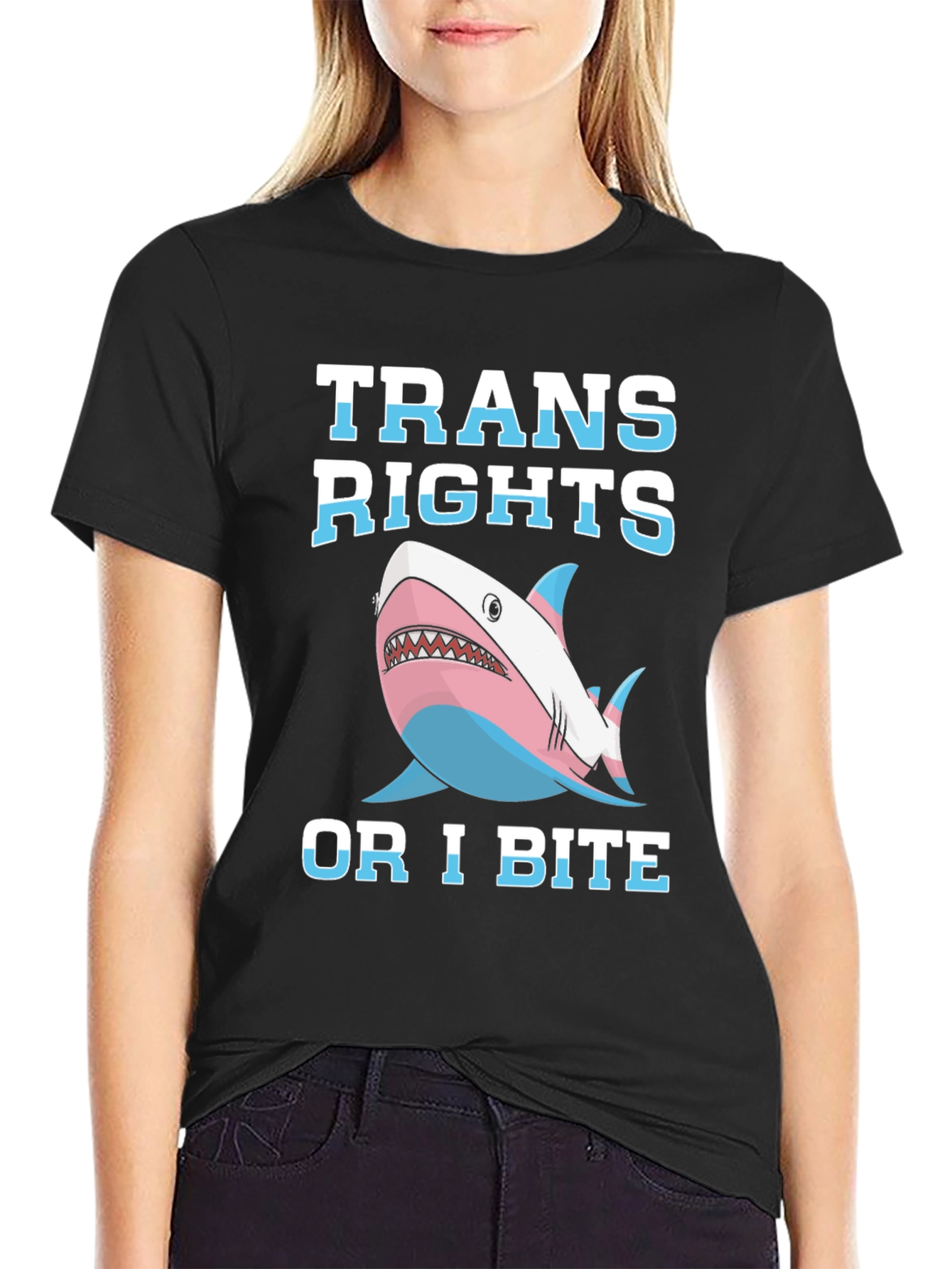 Trans Rights Shark Bite T-Shirt