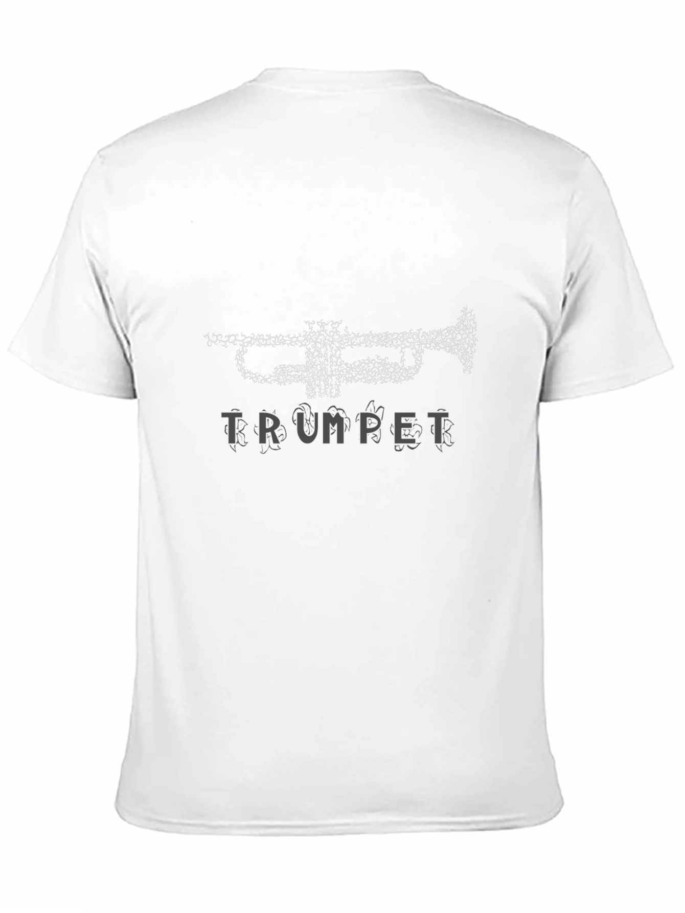 Trumpet Graphic Print Black T-Shirt