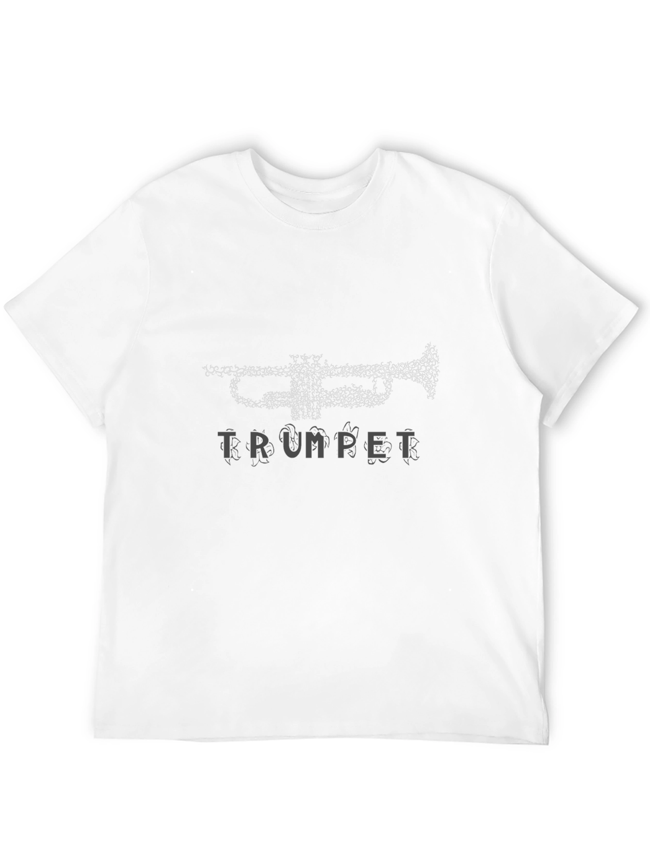 Trumpet Graphic Print Black T-Shirt