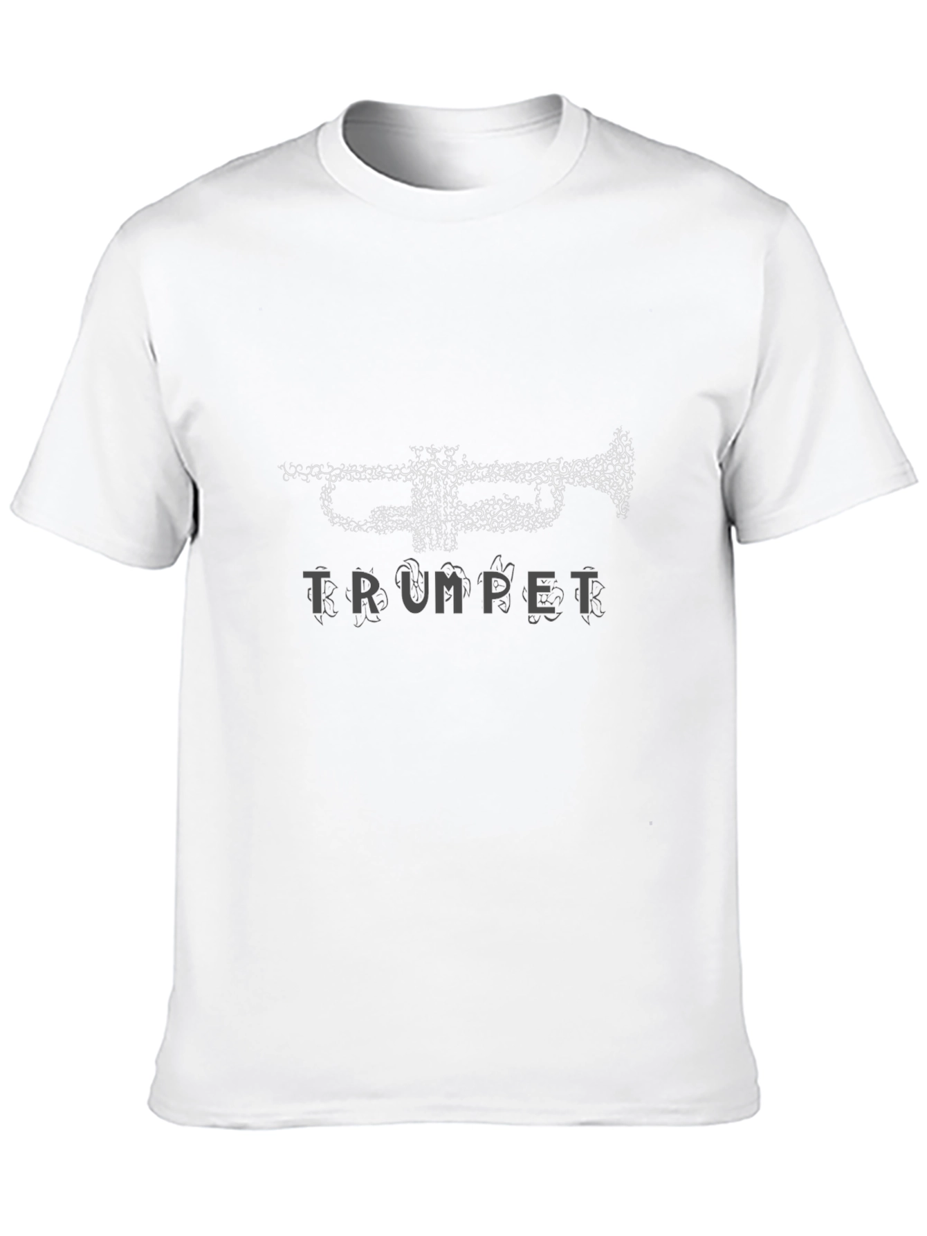 Trumpet Graphic Print Black T-Shirt