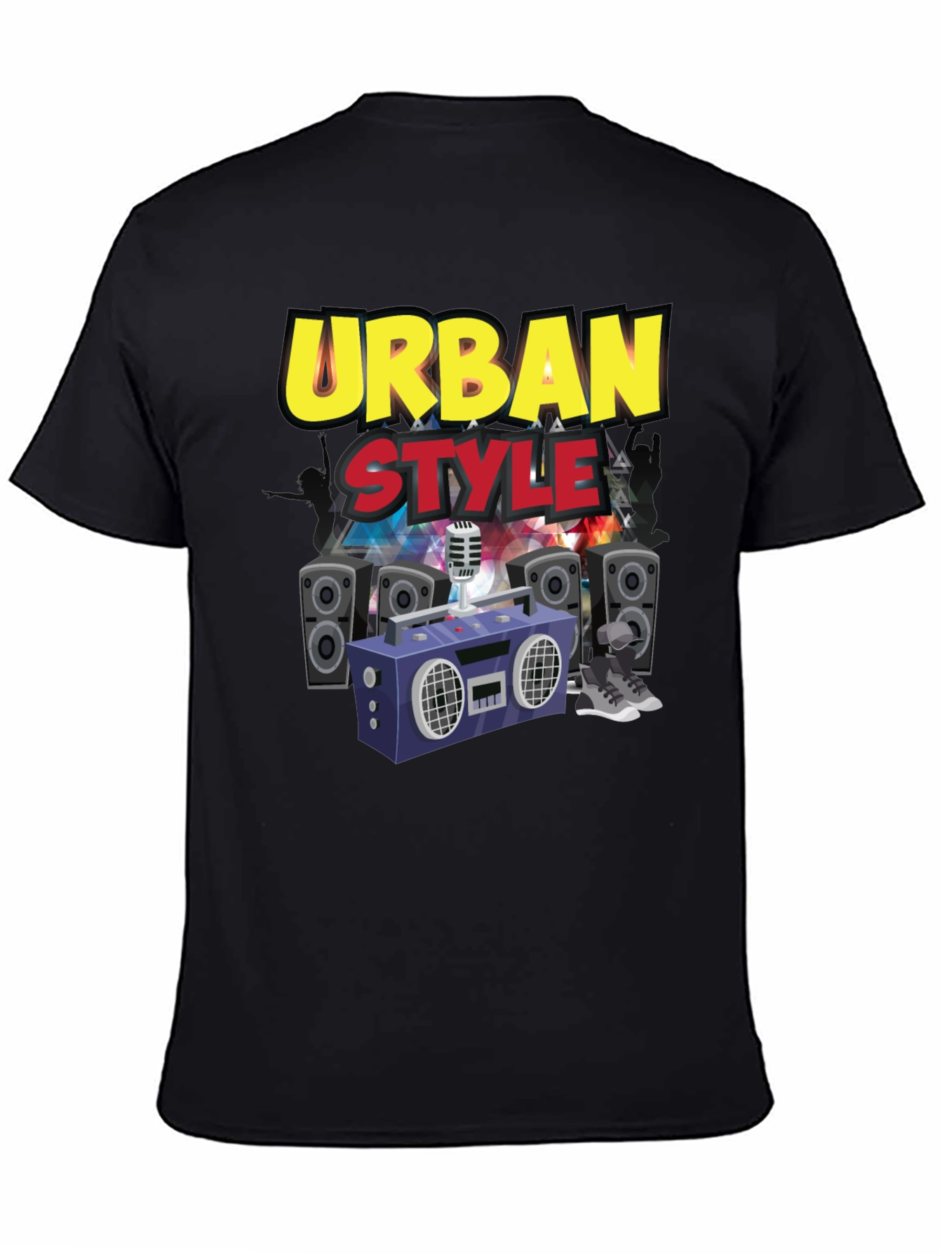 Urban Style Graphic Tee - Black