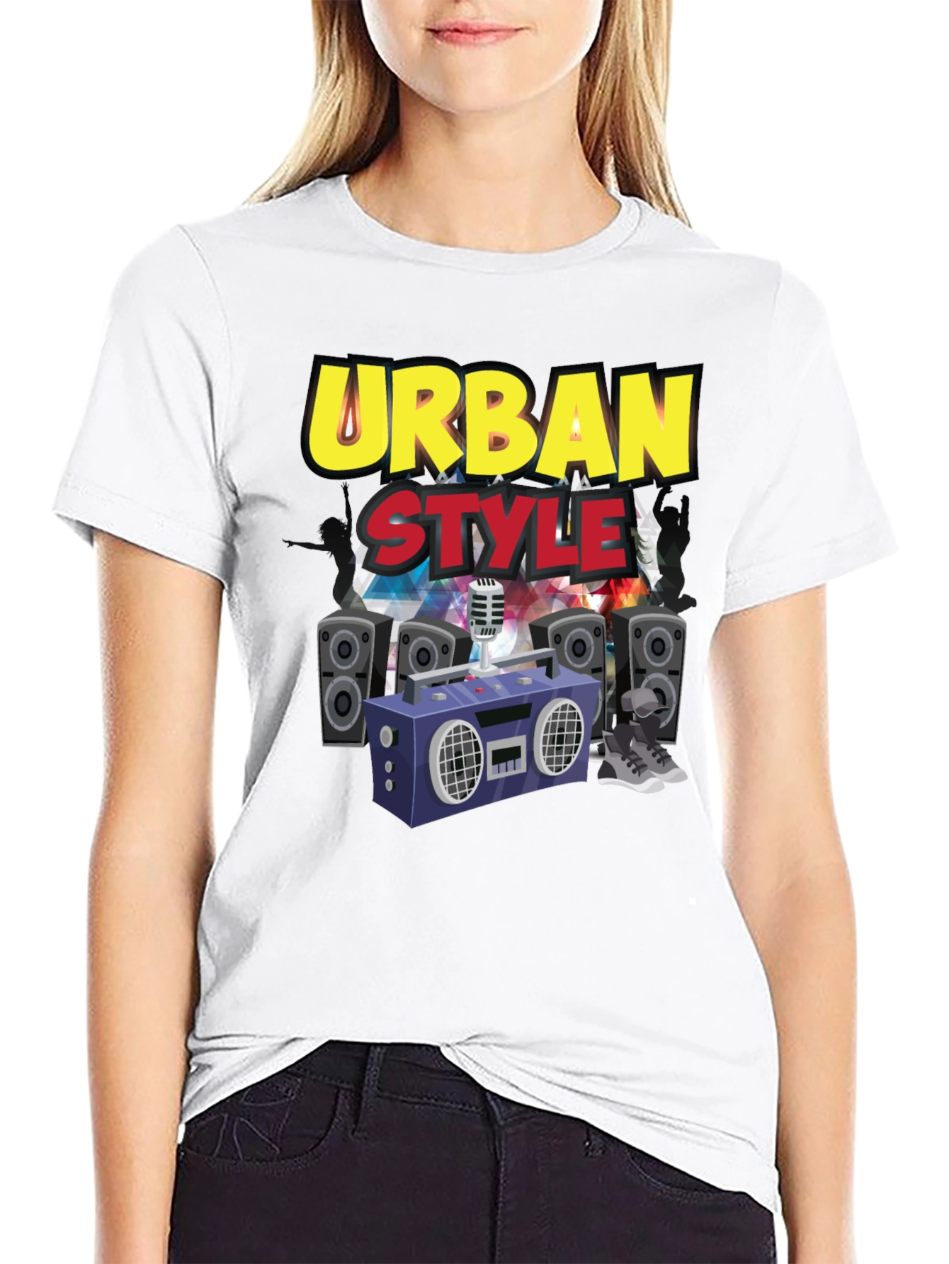 Urban Style Graphic Tee - Black
