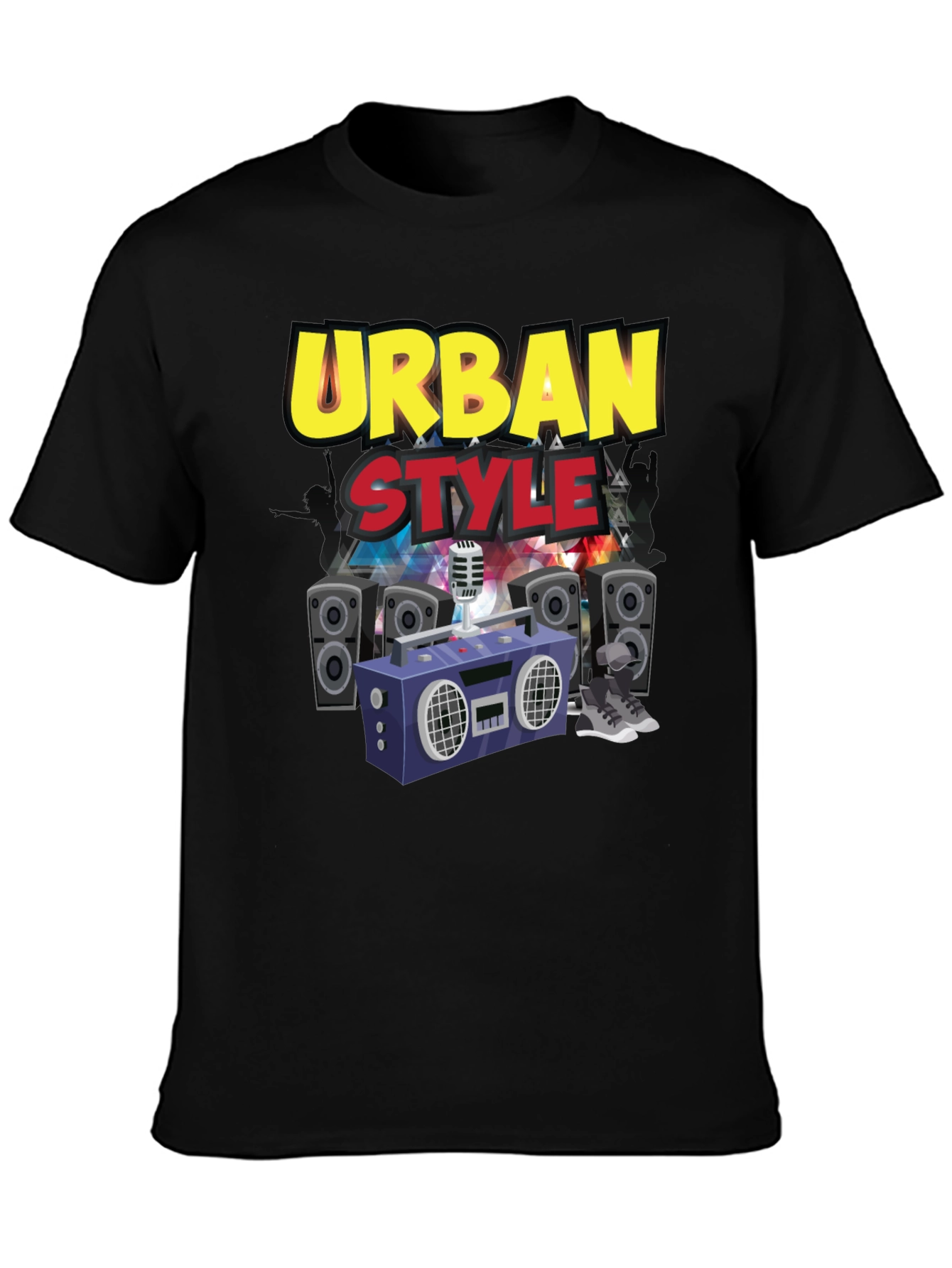 Urban Style Graphic Tee - Black