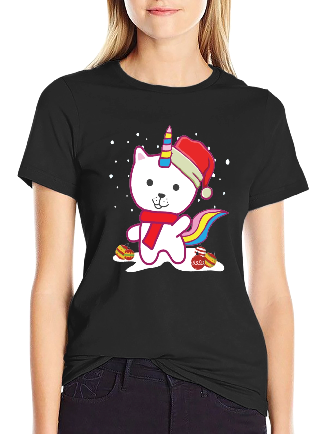 Christmas Cat Unicorn T-Shirt